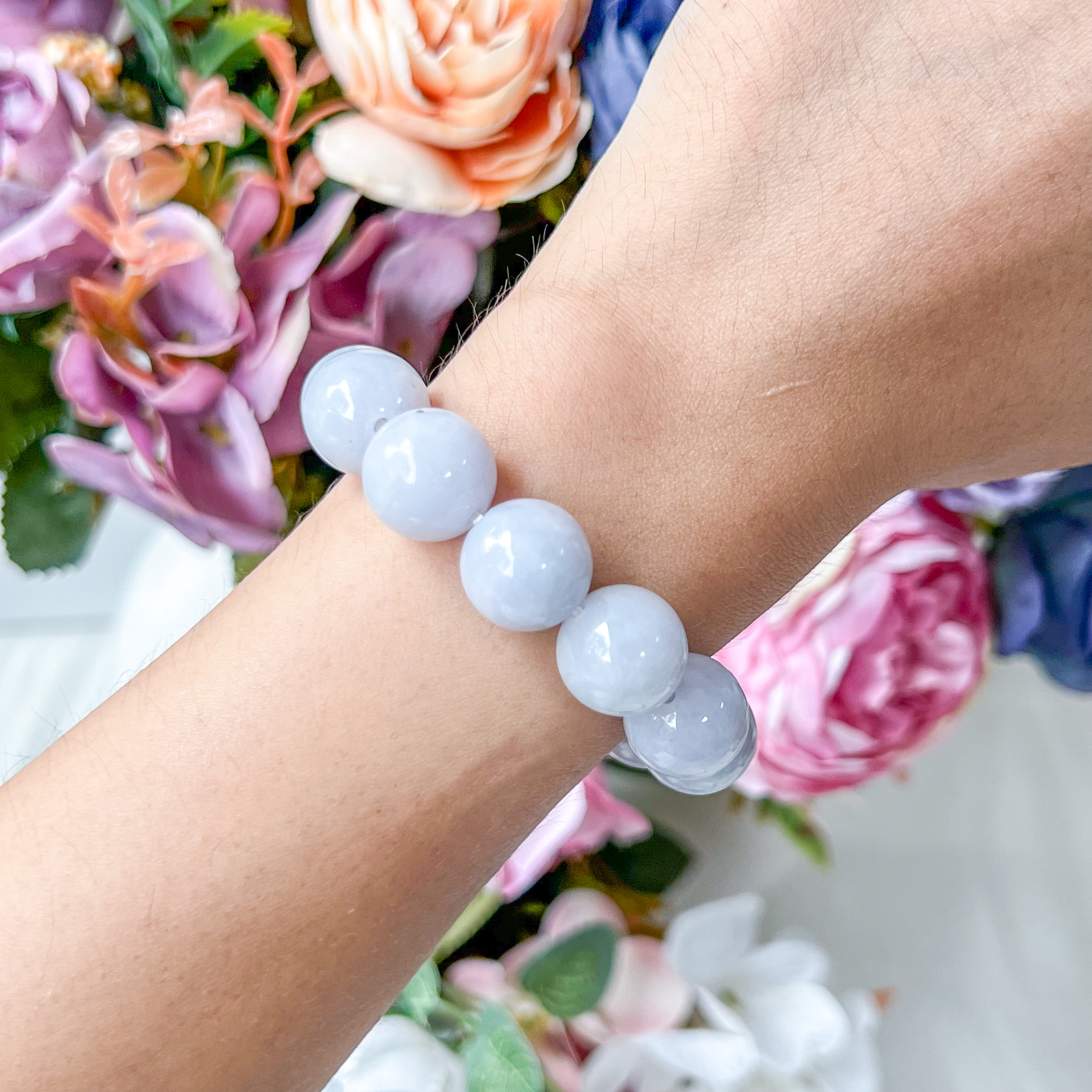 Grade A Duo Tone Jade 12-13mm Bracelet