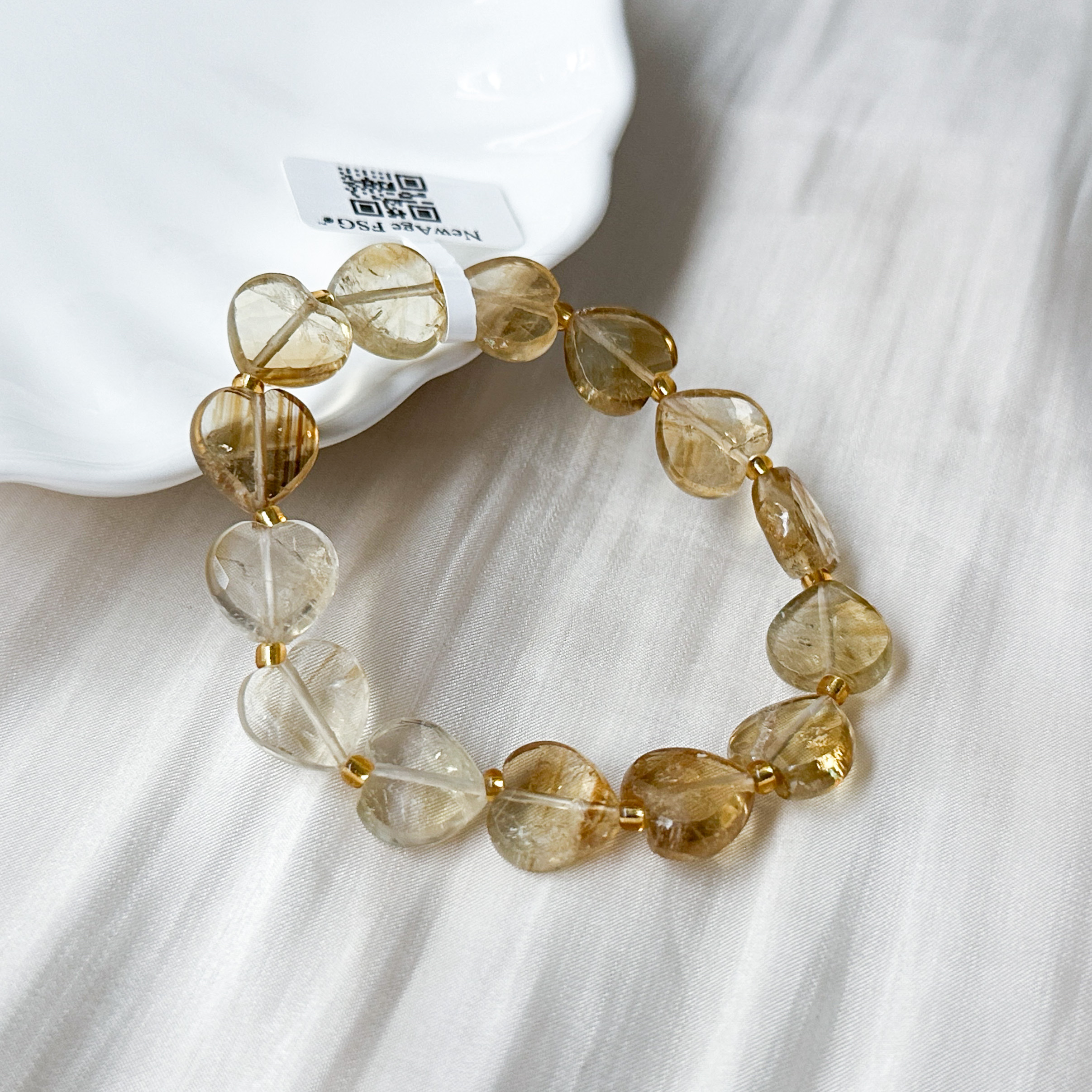 Pastel Citrine Heart Bracelet