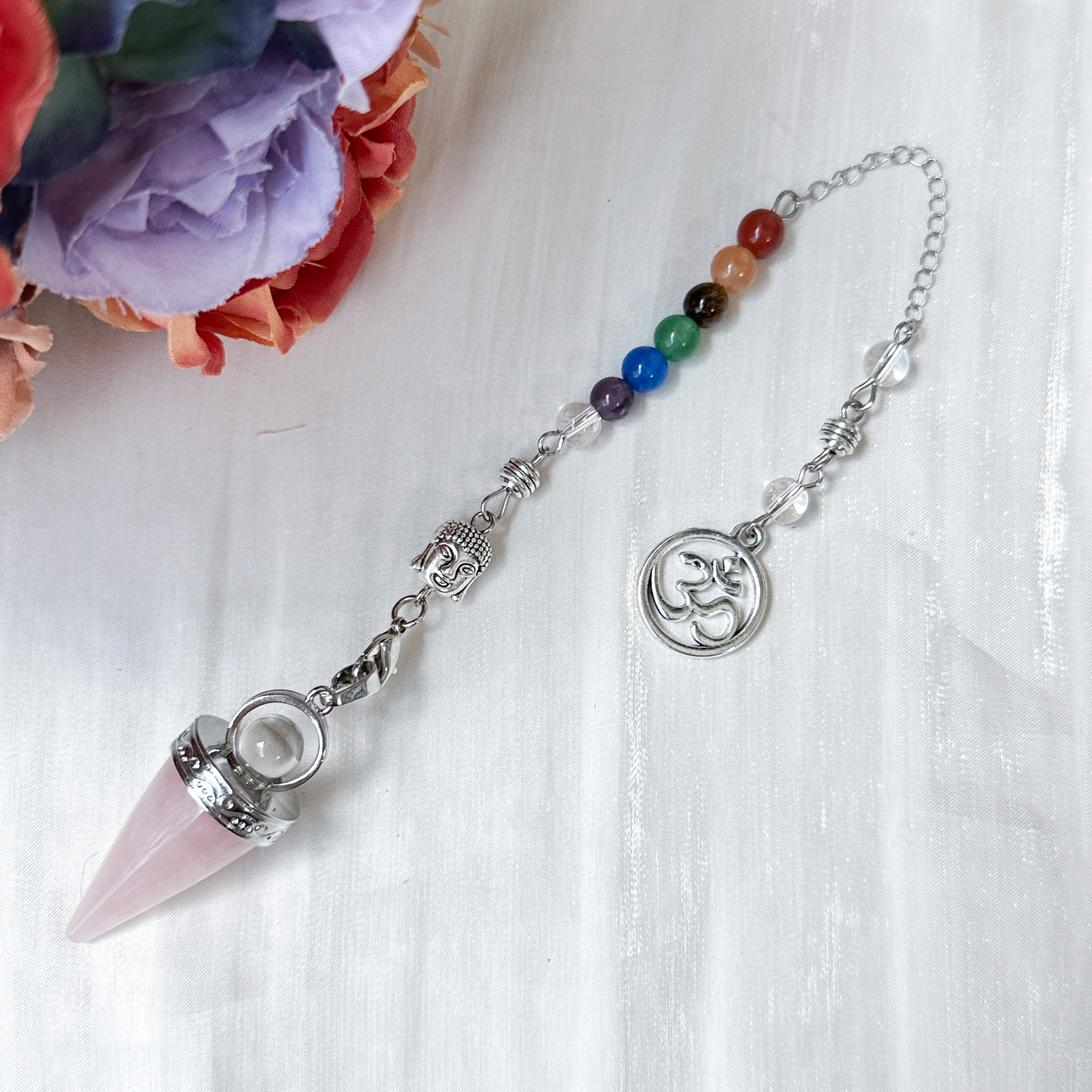 Rose Quartz Chakra Pendulum