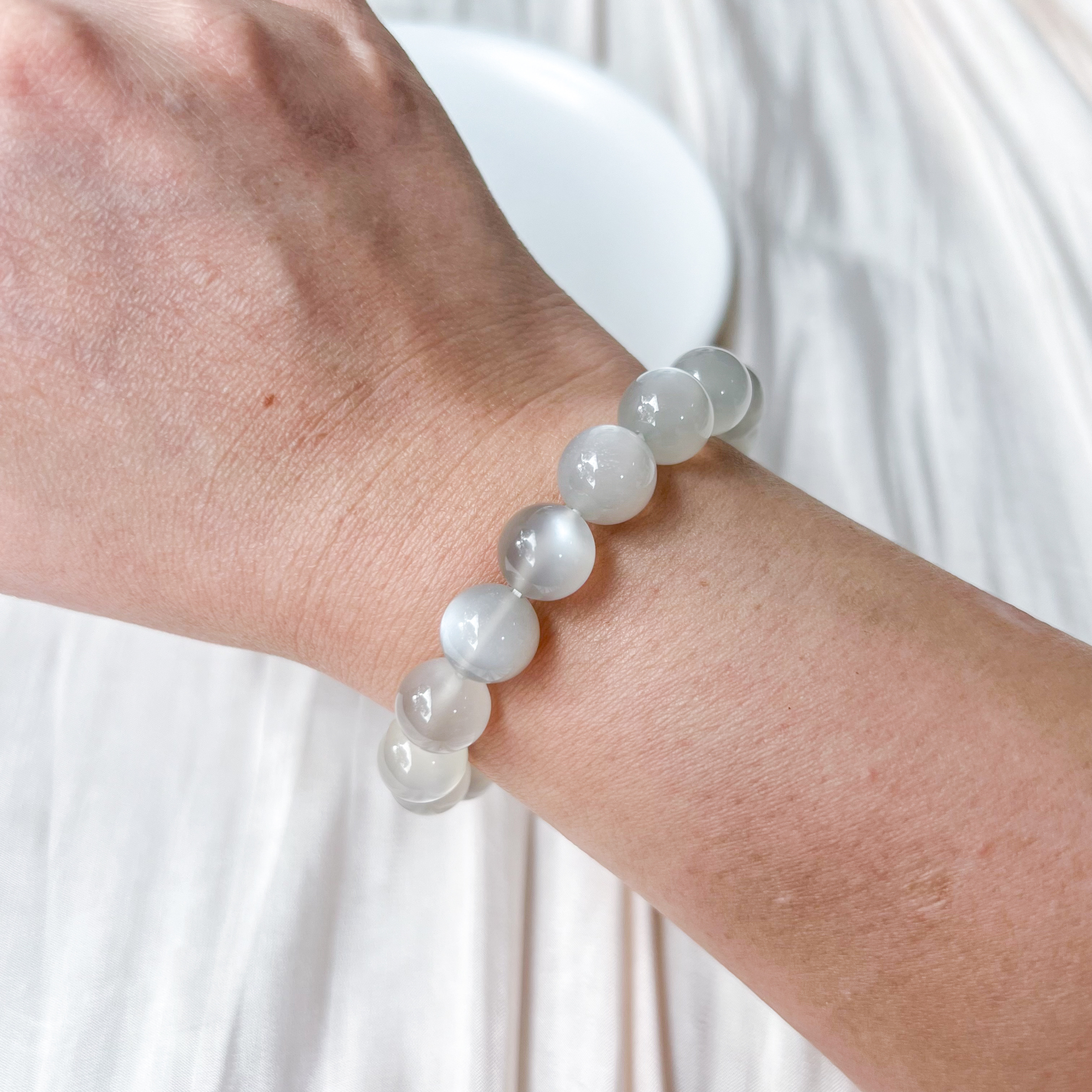 Grey Moonstone 10-11mm AAAA Bracelet