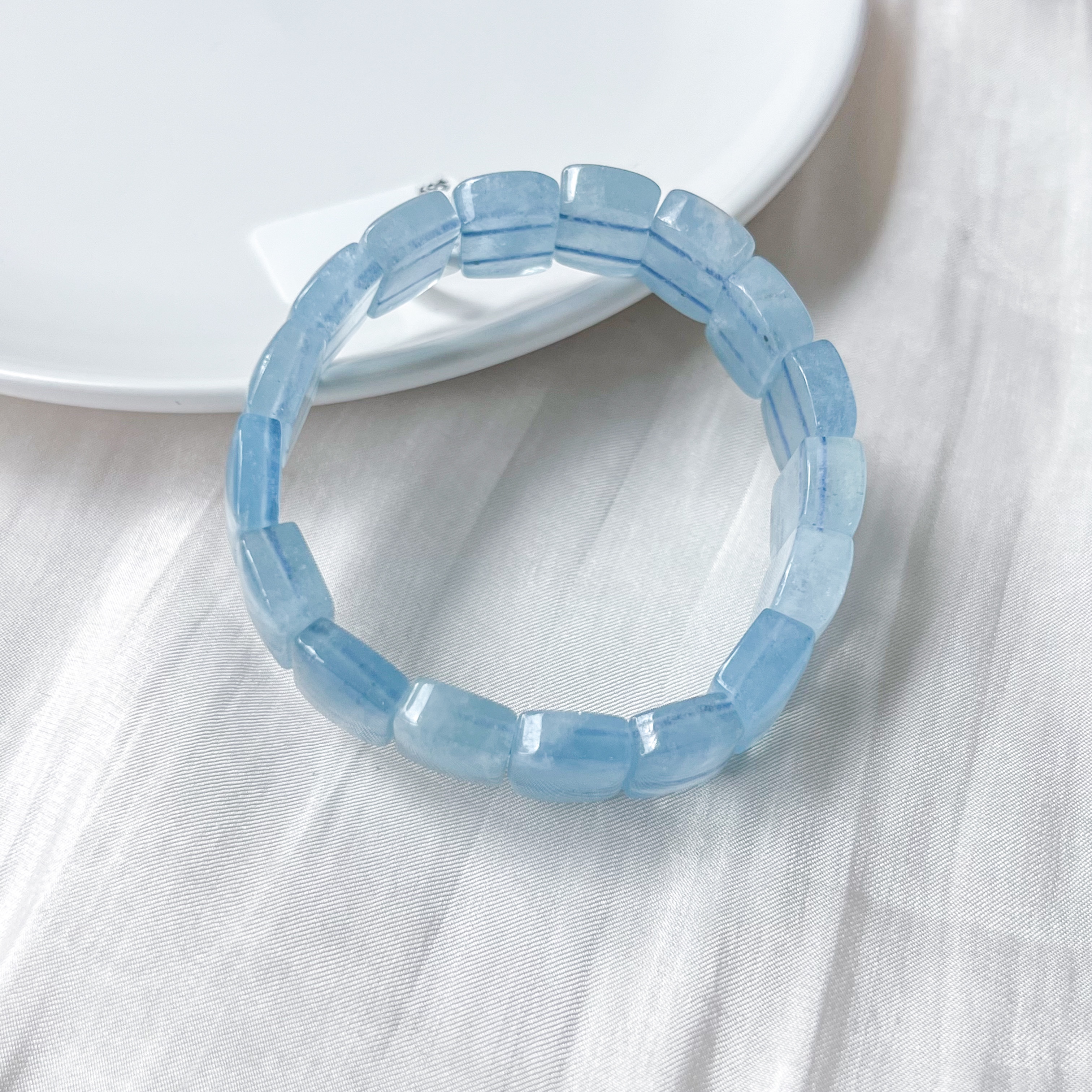 Aquamarine Rect AAA Bracelet