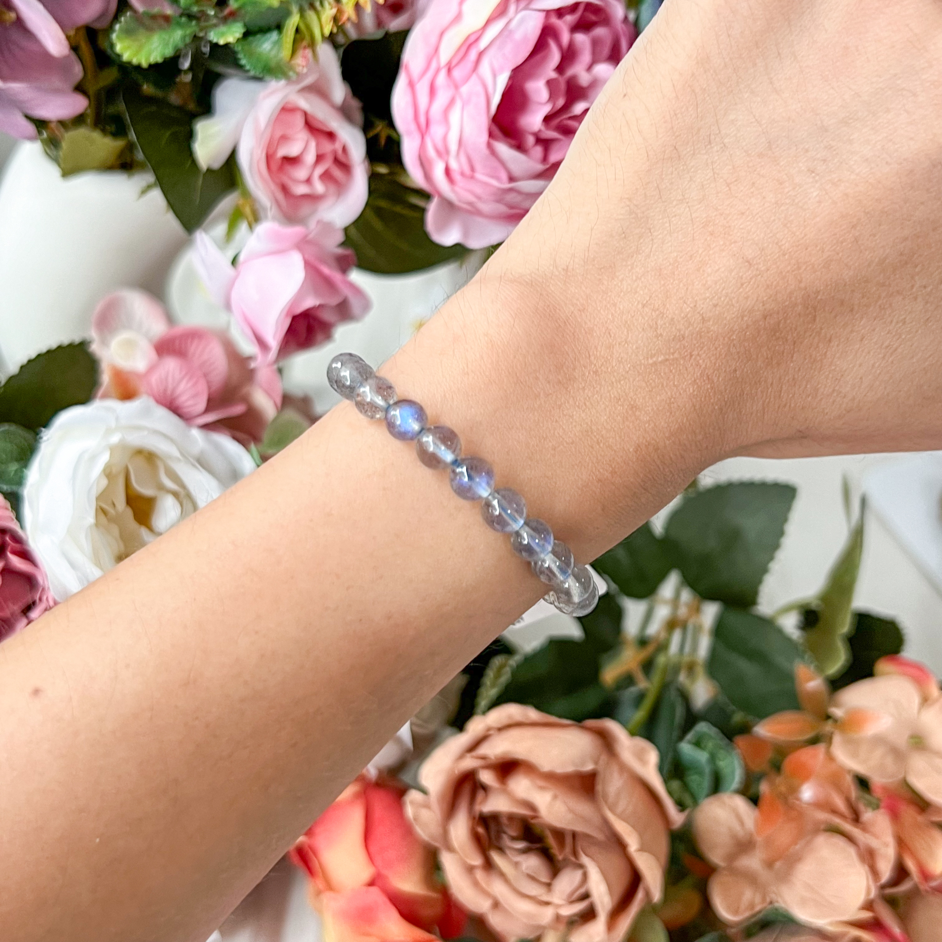 Blue Sheen Labradorite 6mm Bracelet