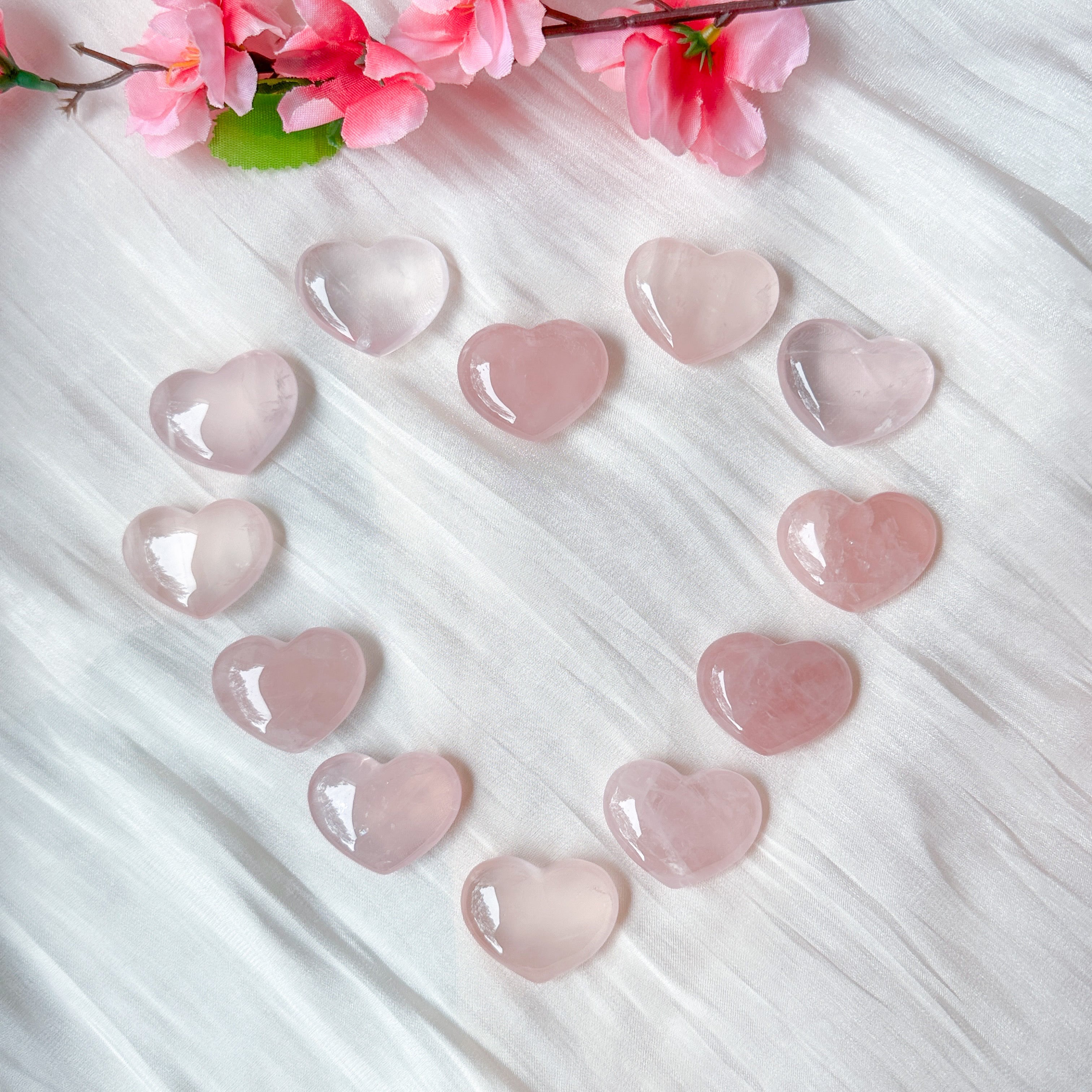 Rose Quartz Heart - (S)