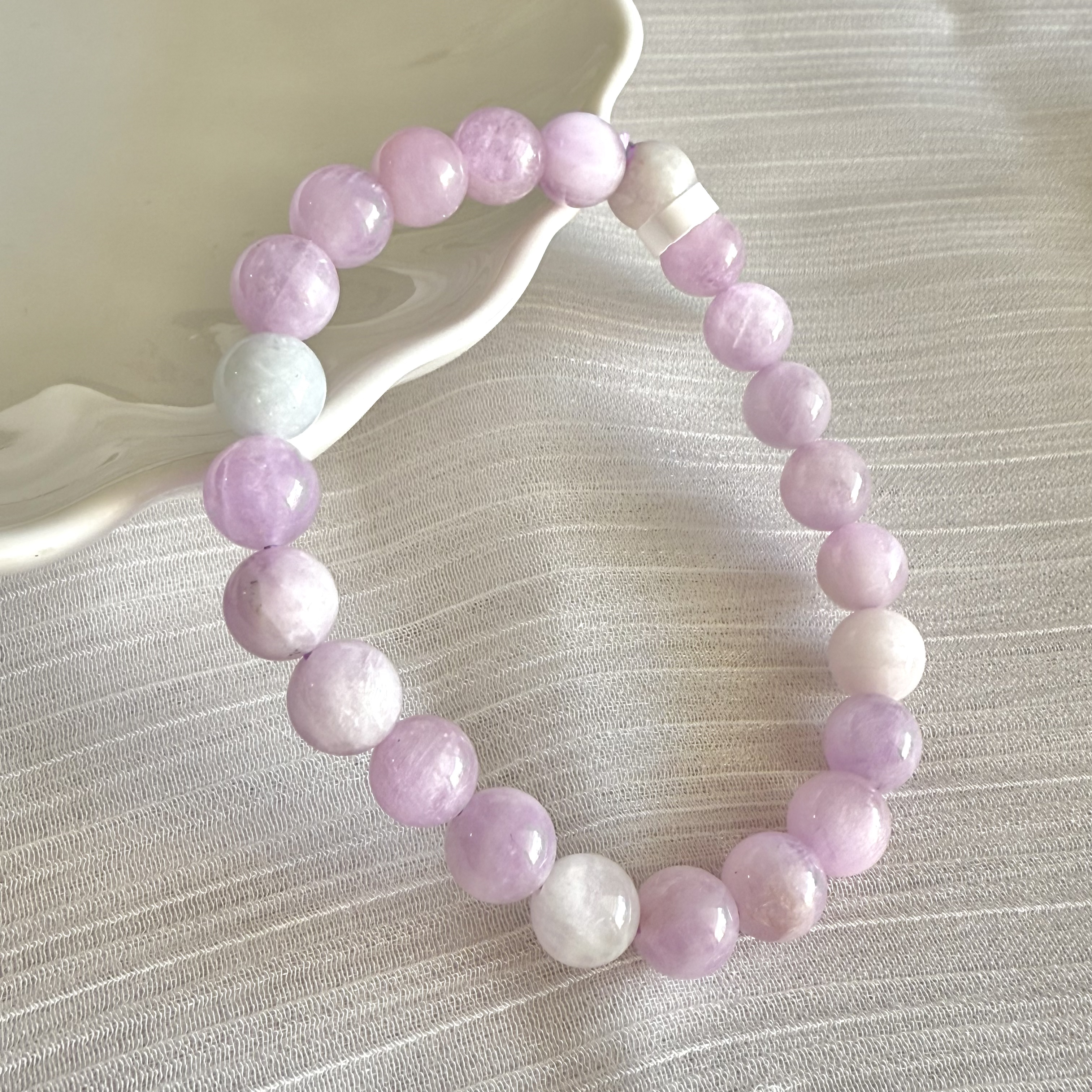 Multi Colour Cat's Eye Kunzite 8+mm Bracelet