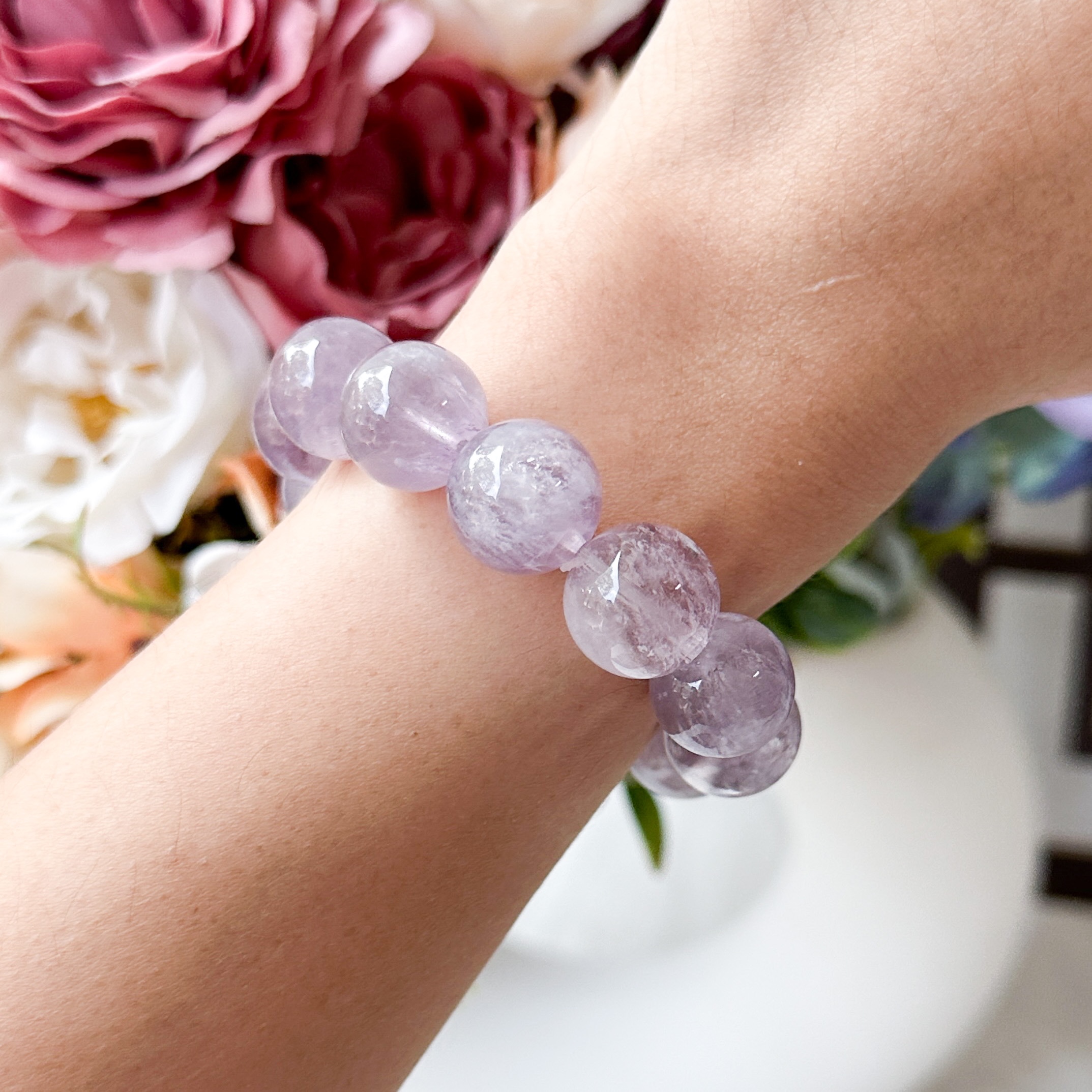 Lavender Amethyst 14mm Bracelet