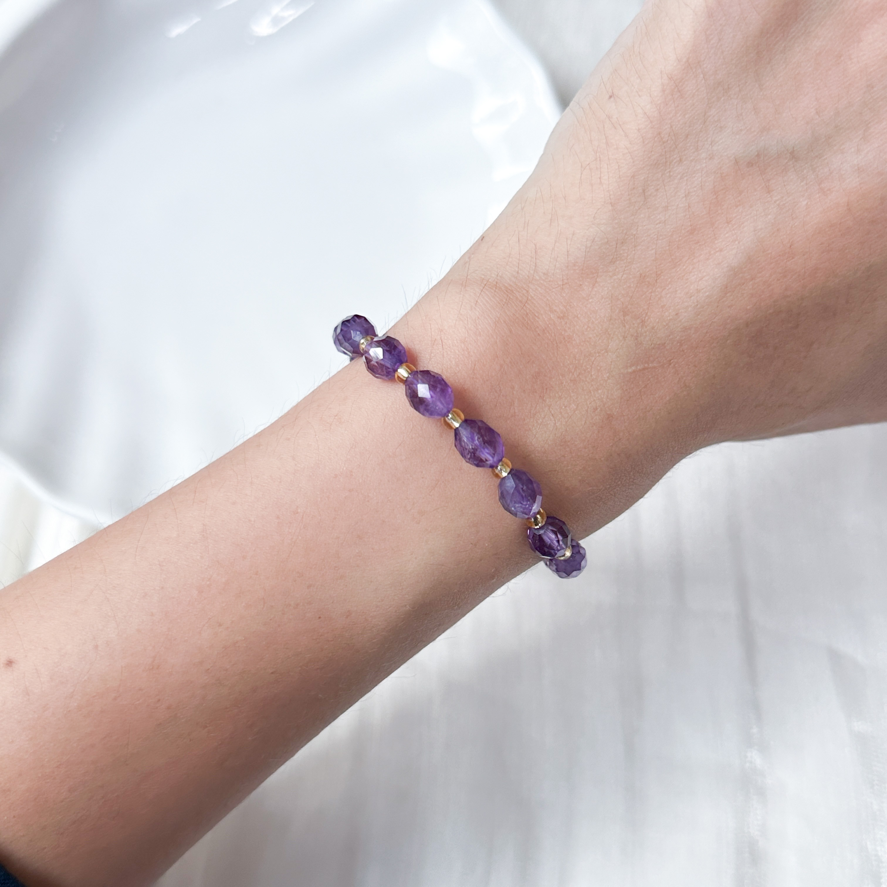 Amethyst Olive Cut Bracelet