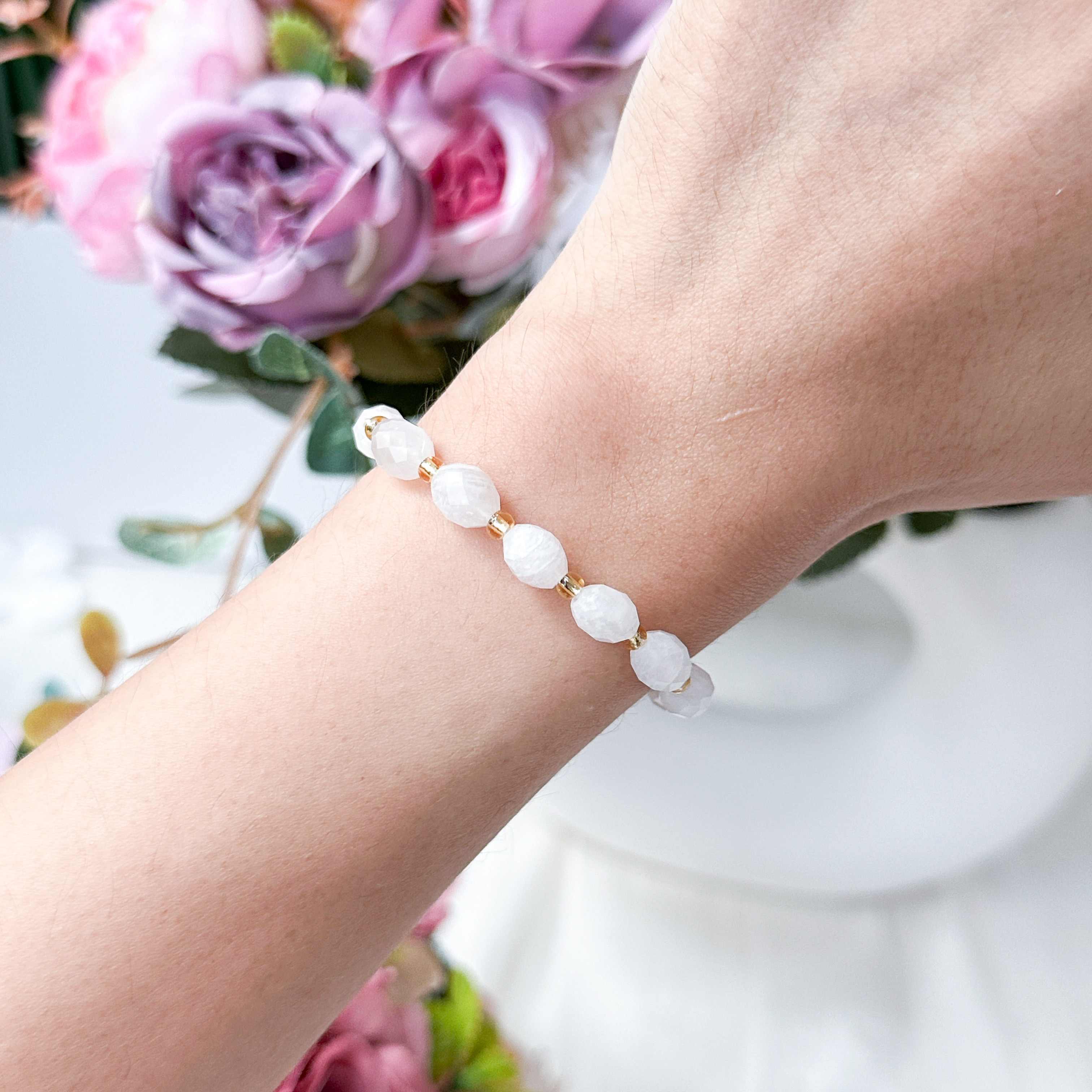 Moonstone Olive Cut Bracelet