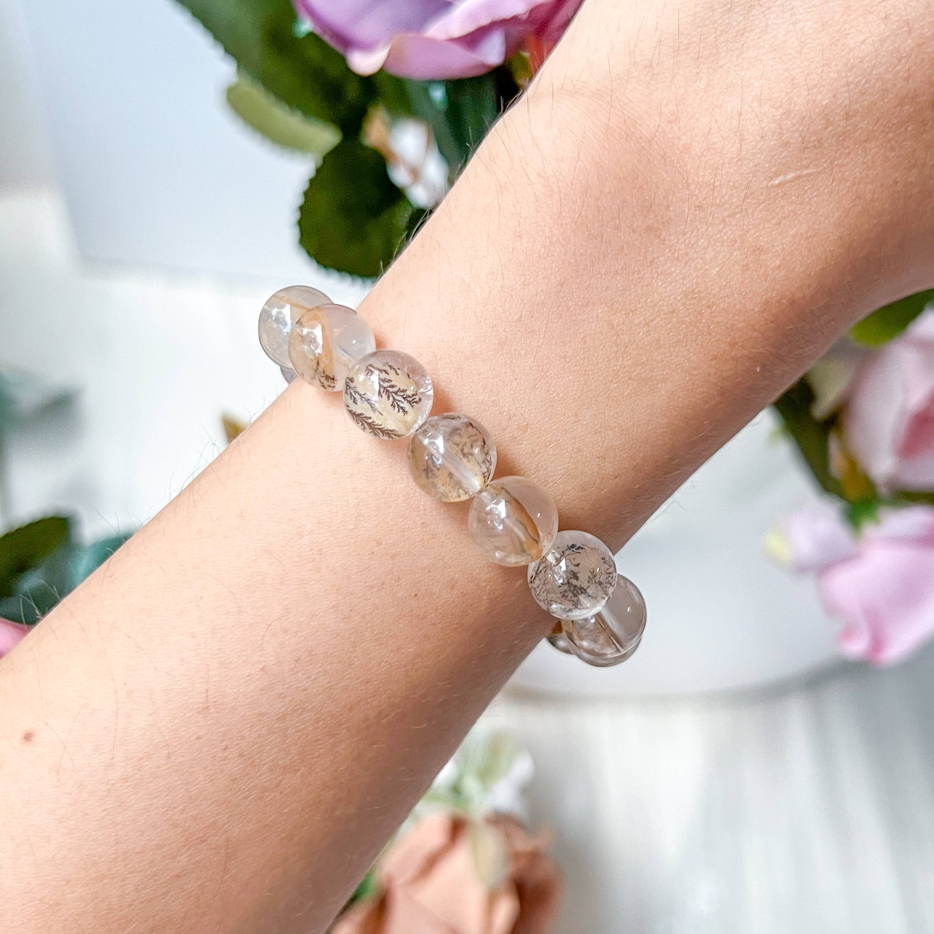 Dendritic Quartz 9mm Bracelet