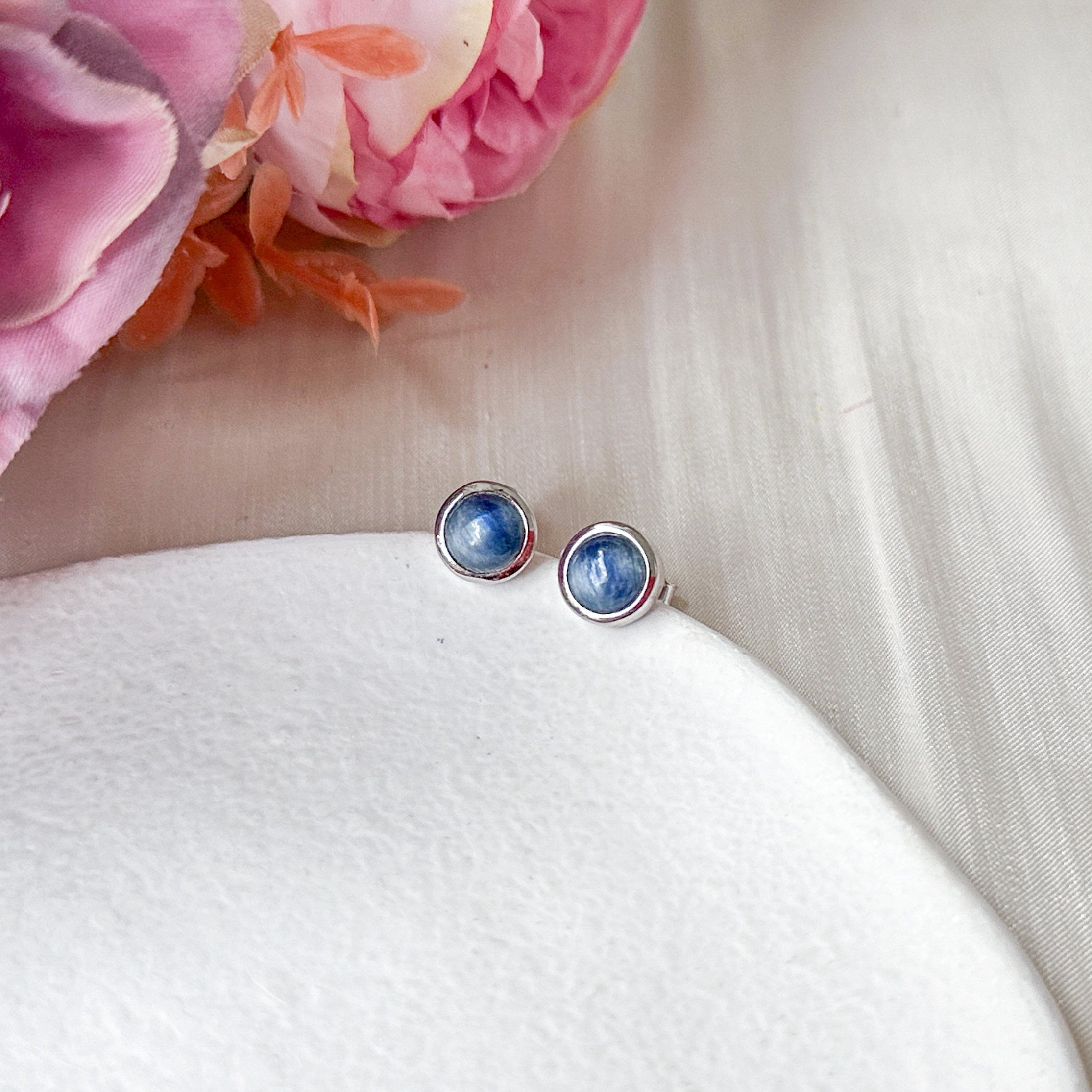 Kyanite Cabochon Earring Studs