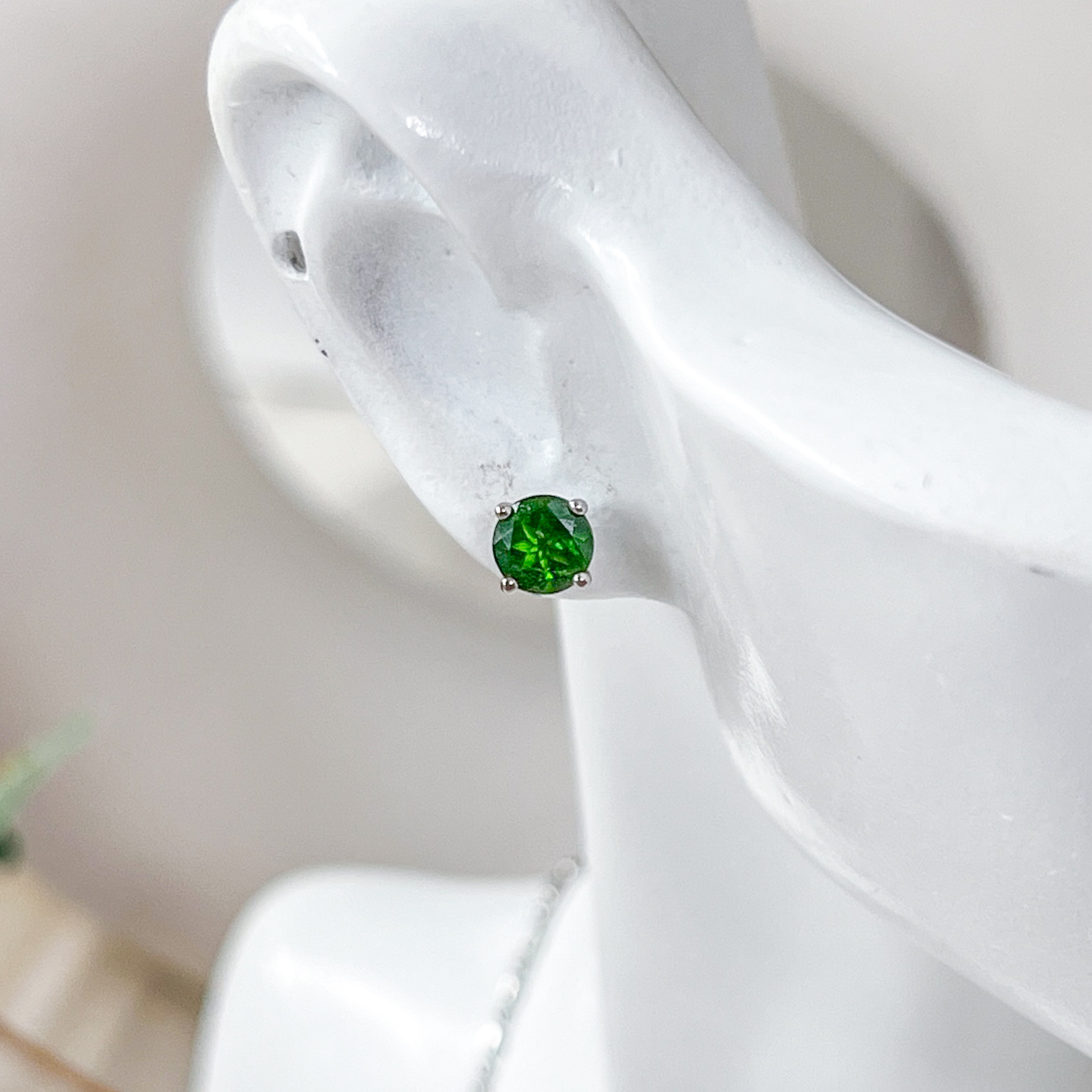 Chrome Dioptase Earrings Studs