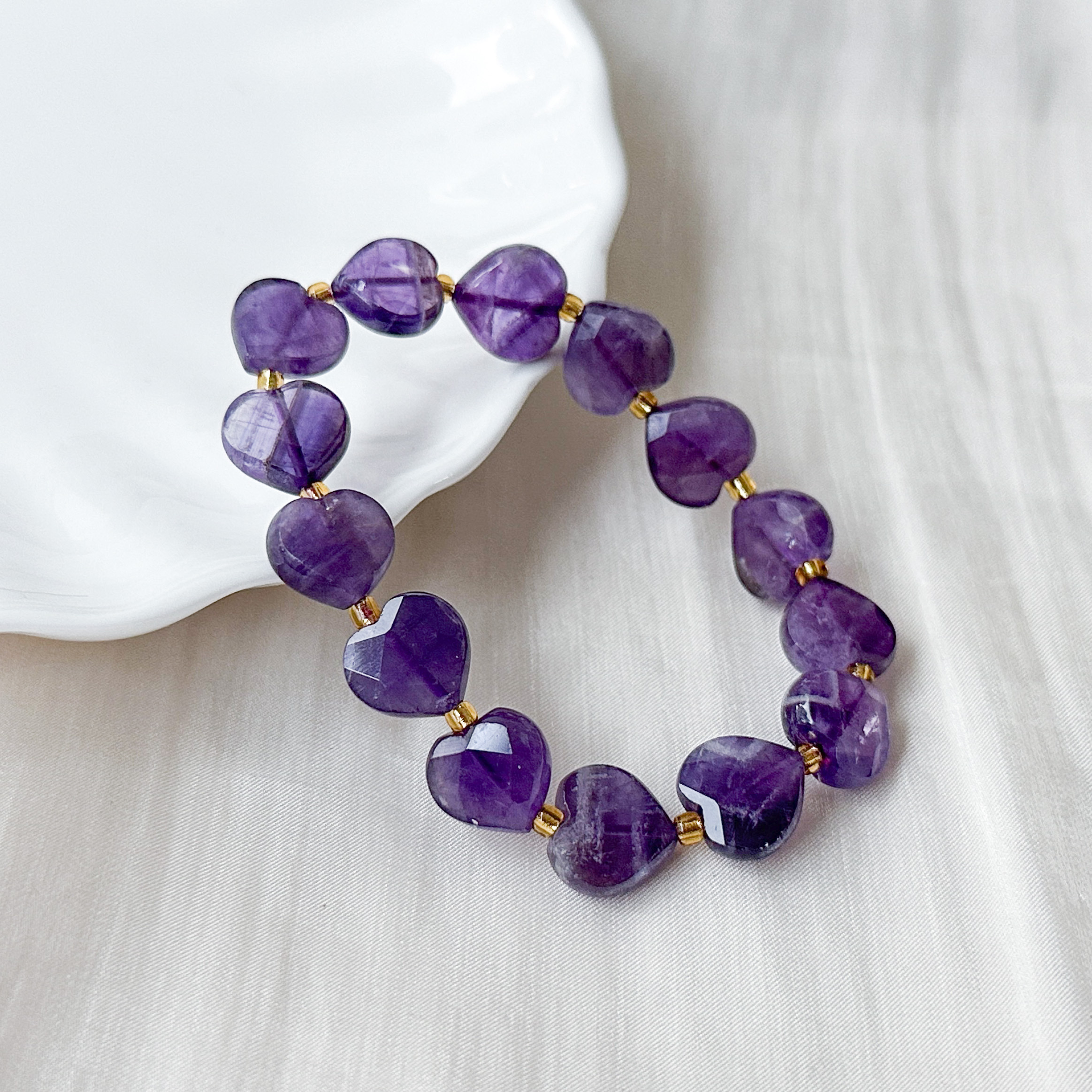Amethyst Heart Bracelet
