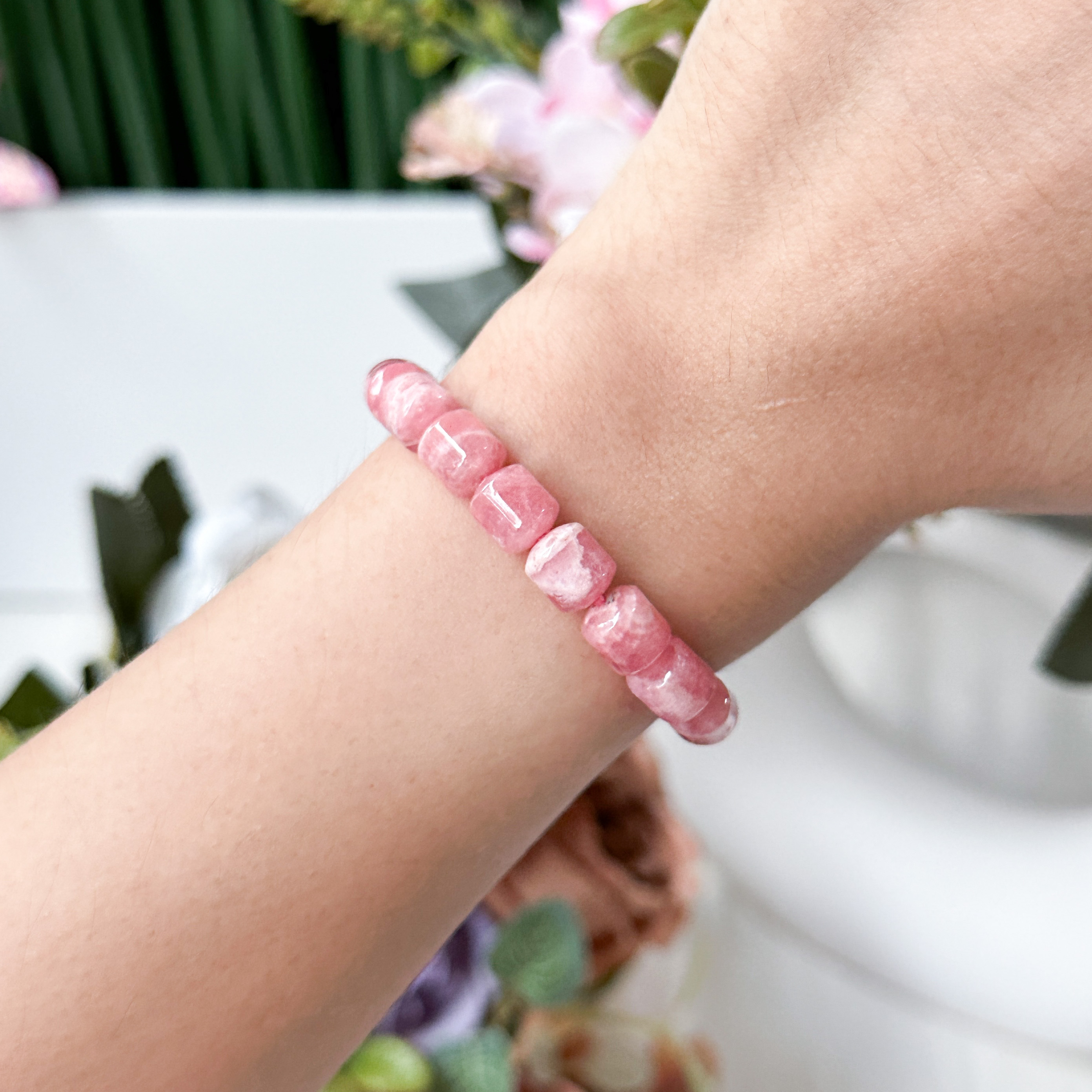 Rhodochrosite Canister Bracelet