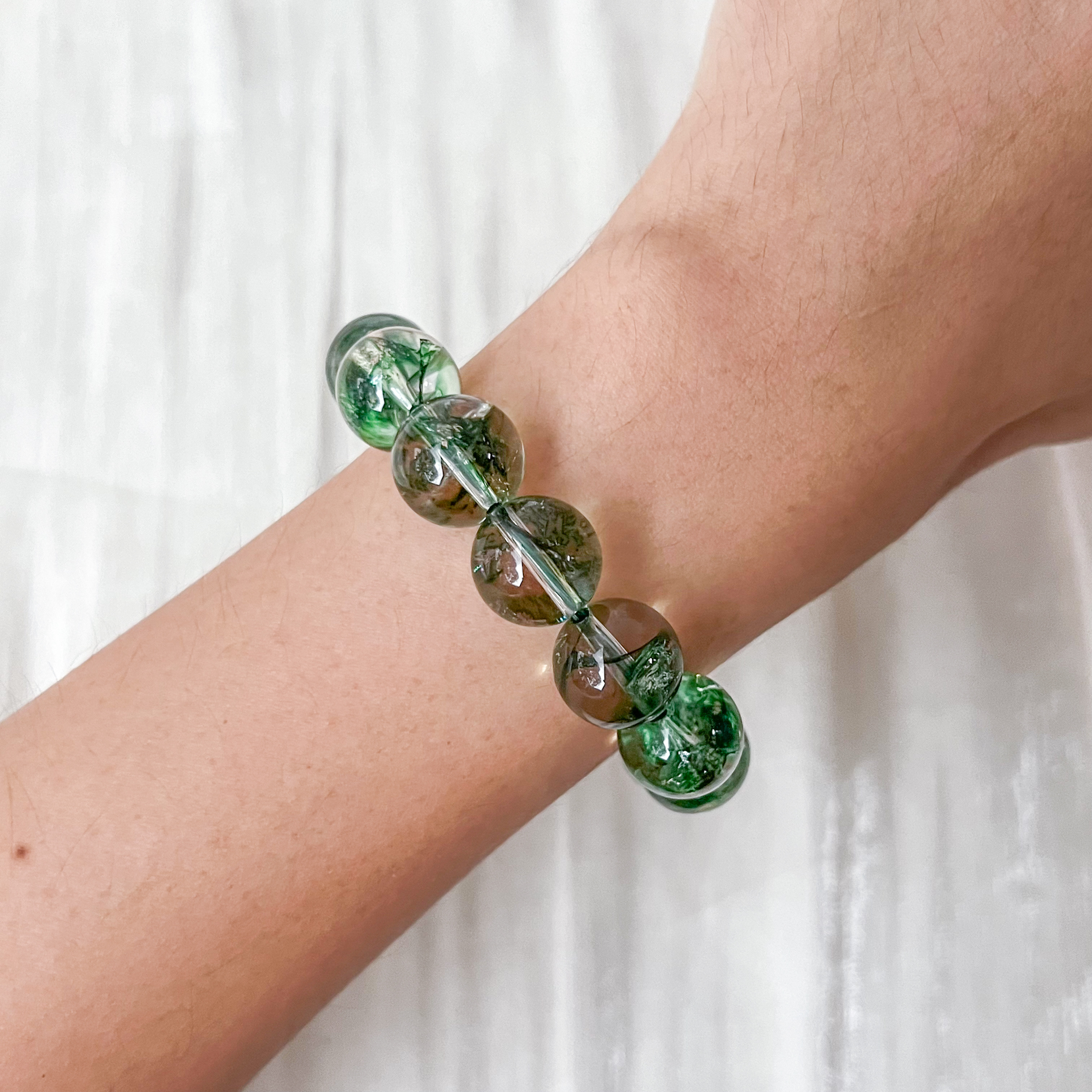 Green Hematoid 12mm AAA Bracelet