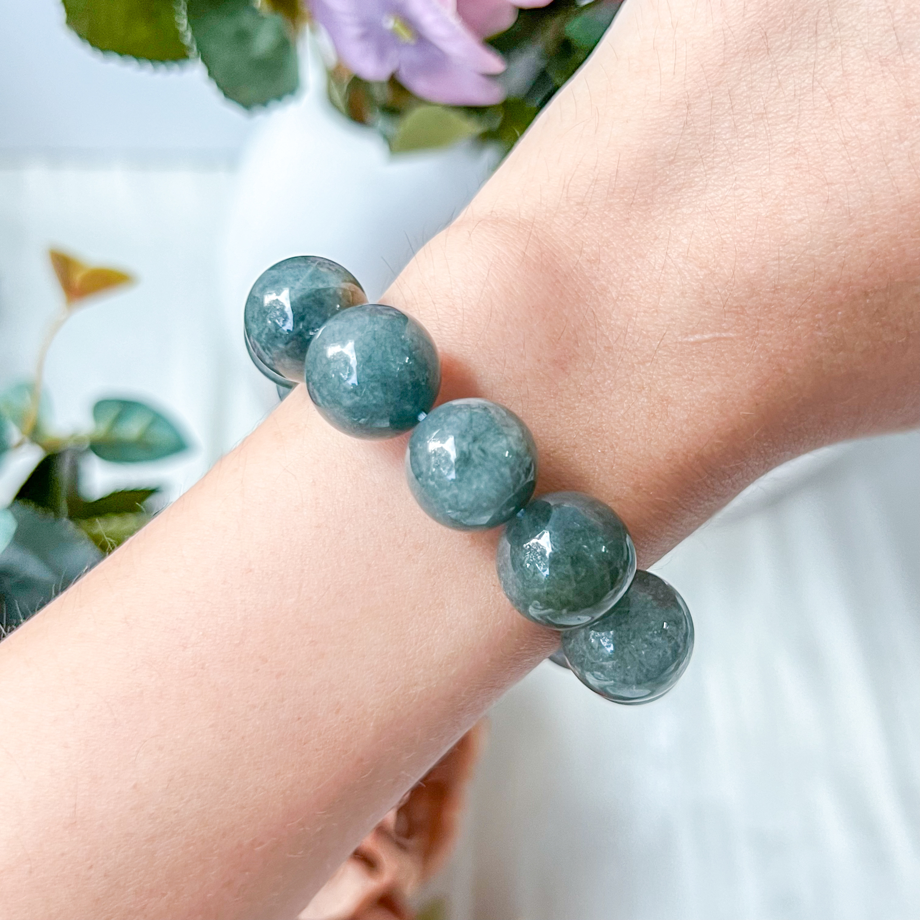 Indicolite Quartz 12-13mm AAA+ Bracelet
