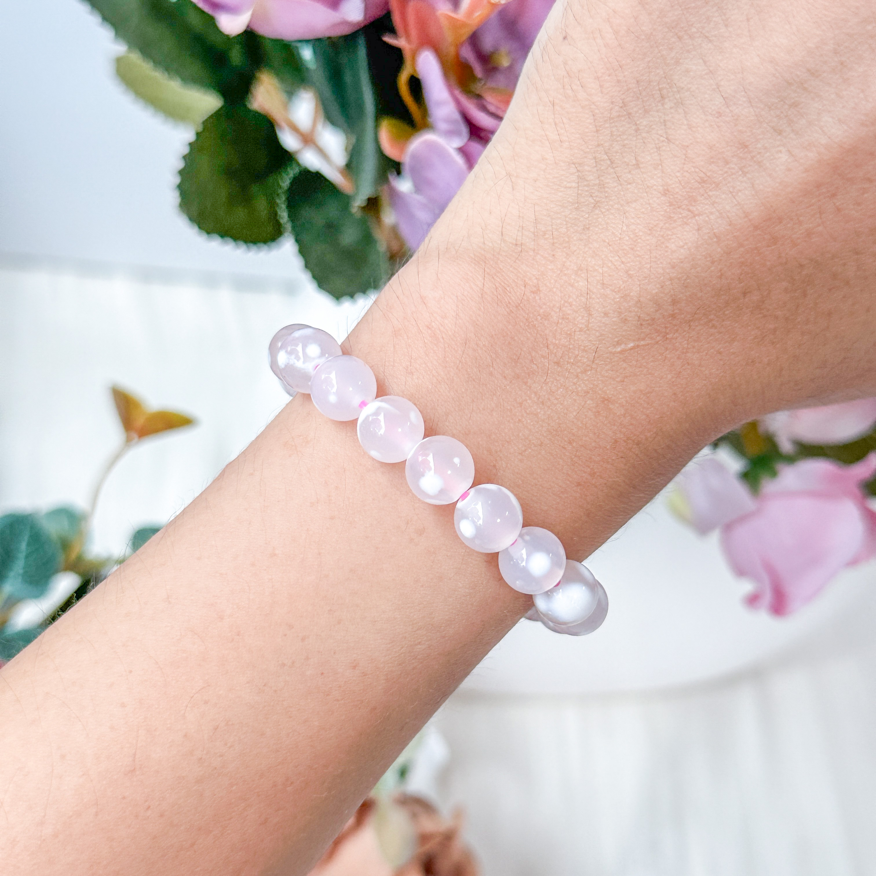 Snow Agate 8mm Bracelet