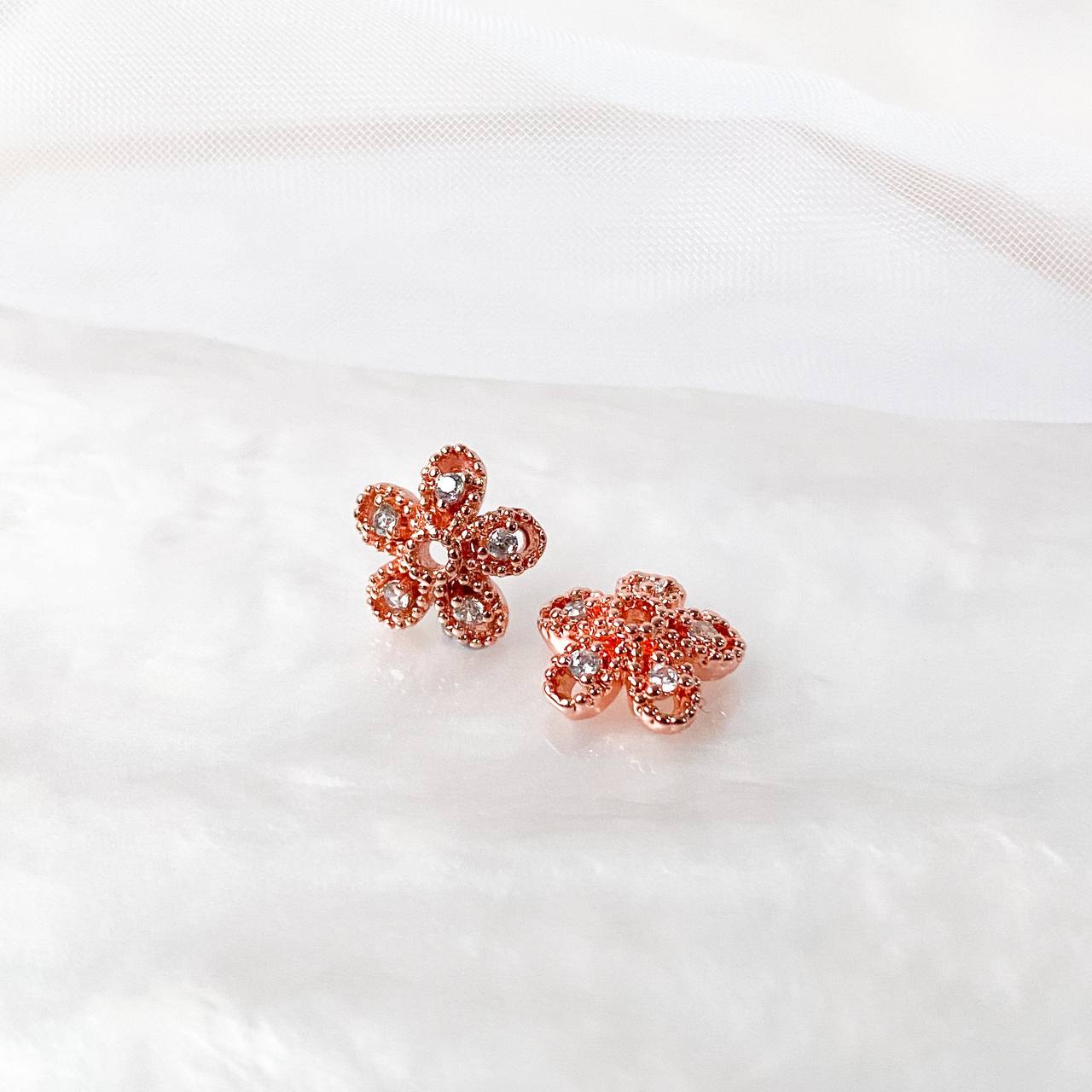 10mm Rose Gold 5 Petal Bead Cap (10pcs)