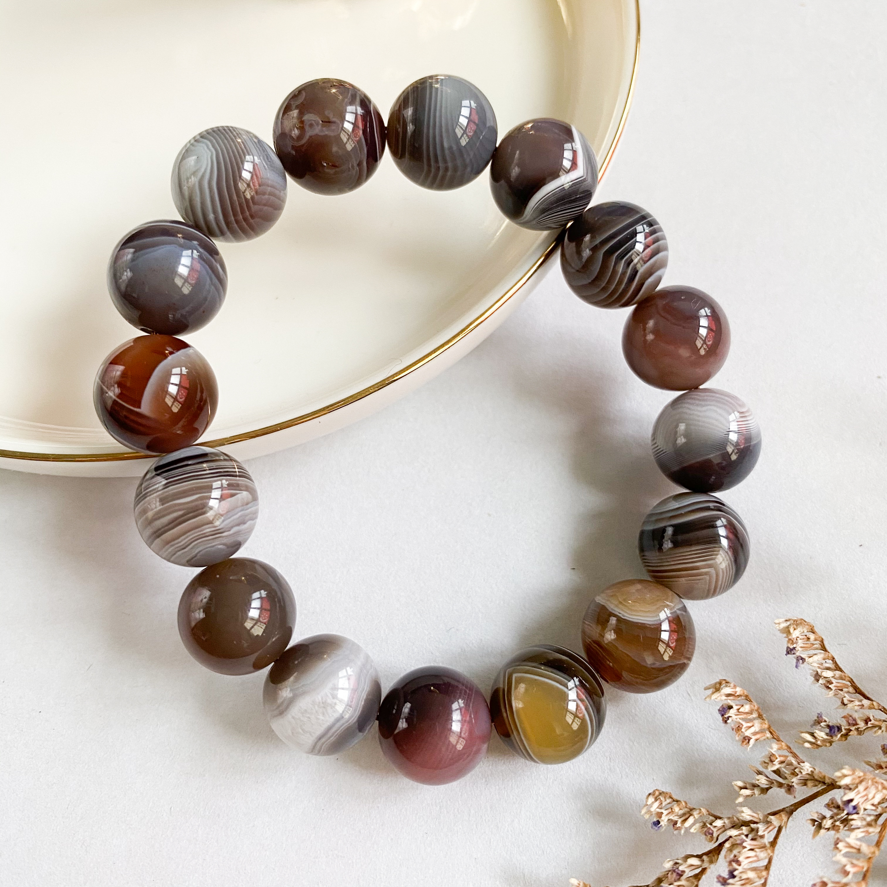 Botswana Agate 12mm AAA Bracelet