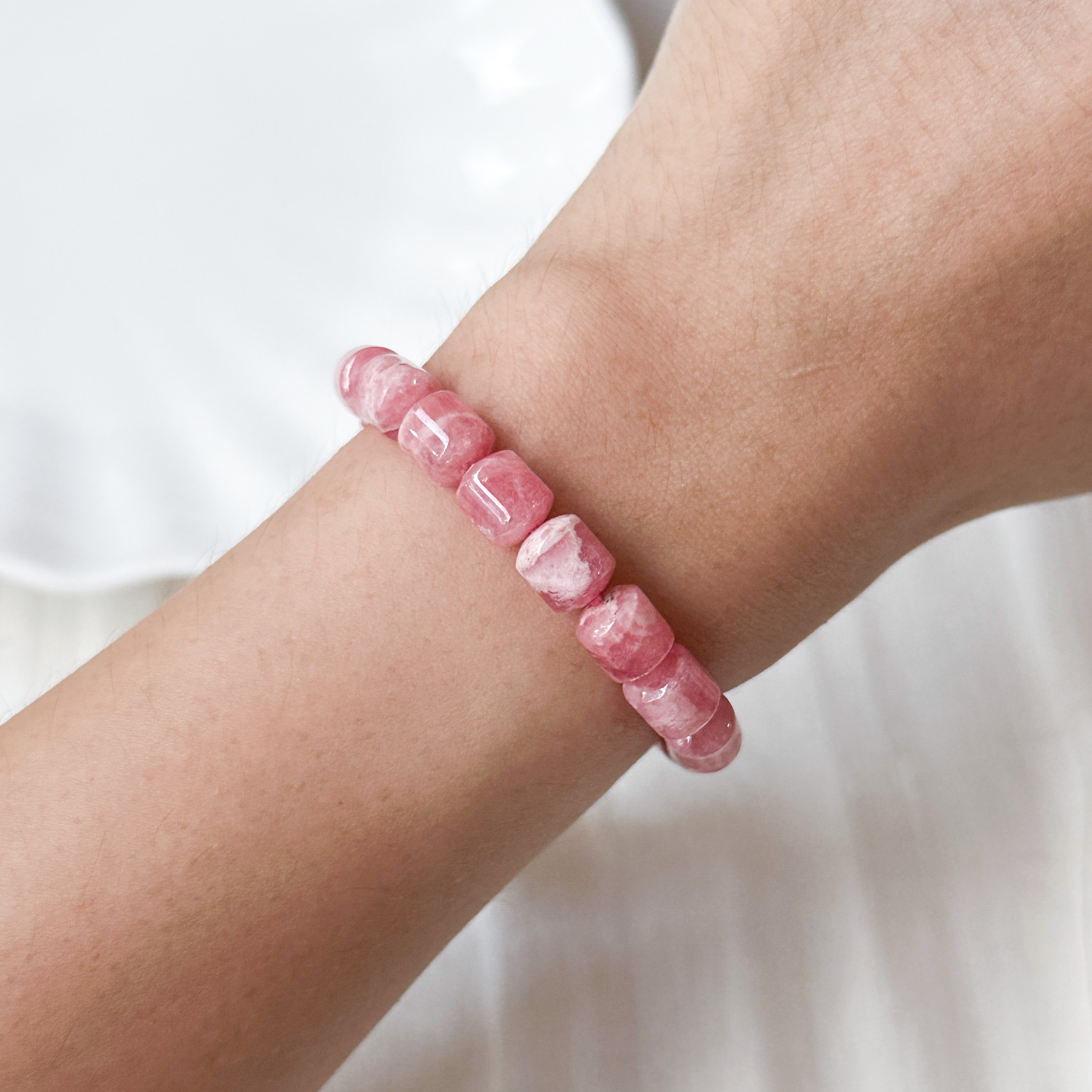 Rhodochrosite Canister Bracelet