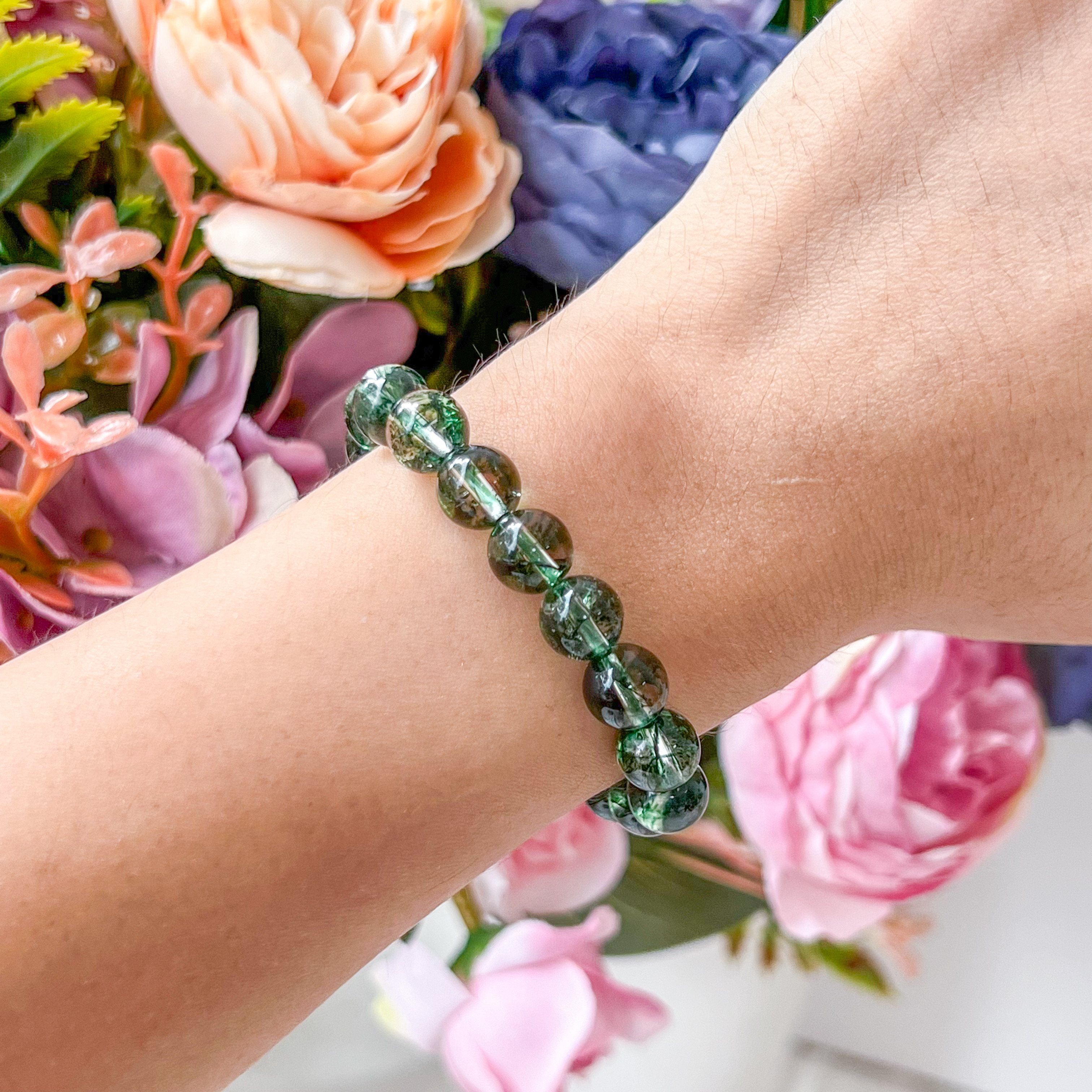 Green Hematoid 7-8mm AAA+ Bracelet