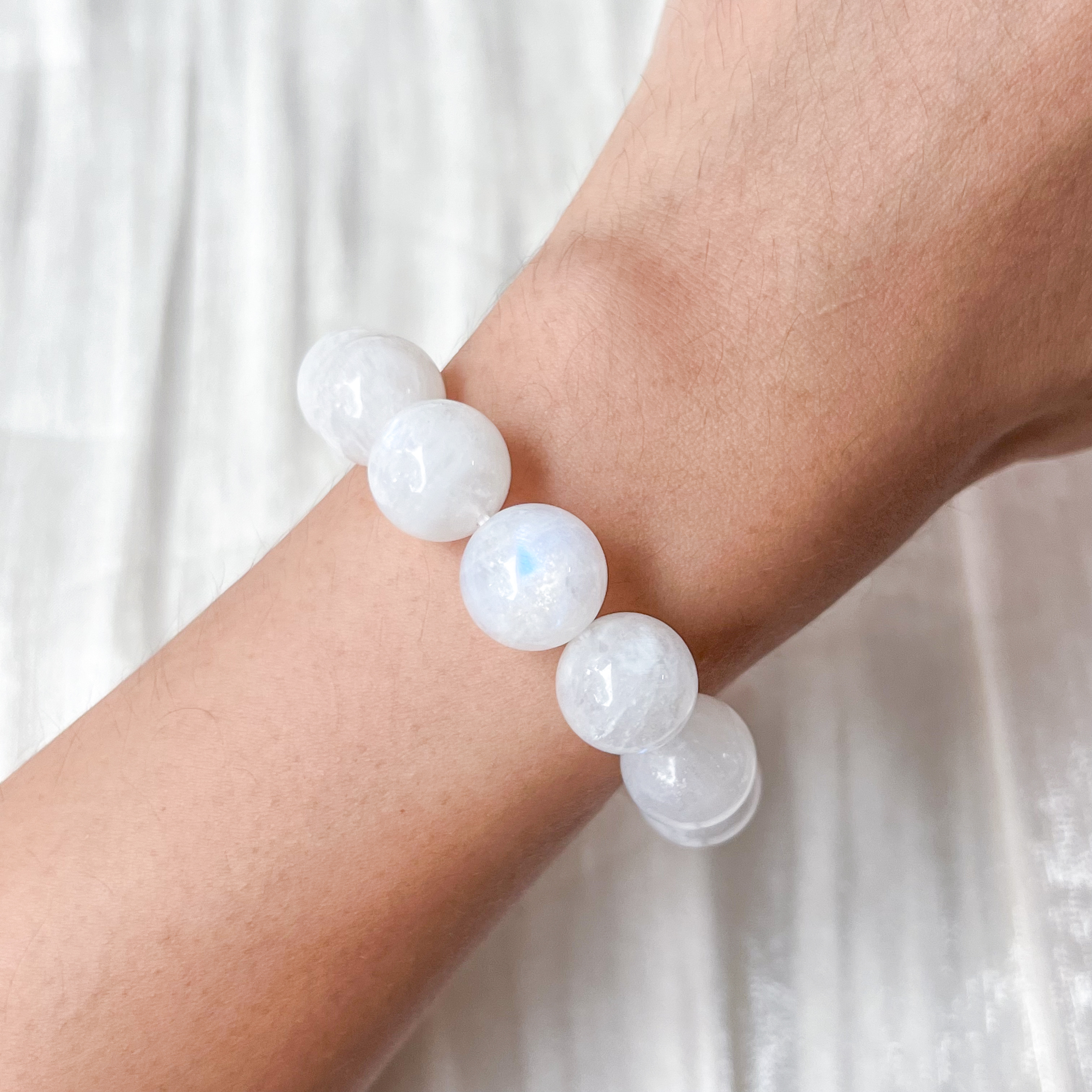 Blue Sheen Moonstone AA 13mm Bracelet