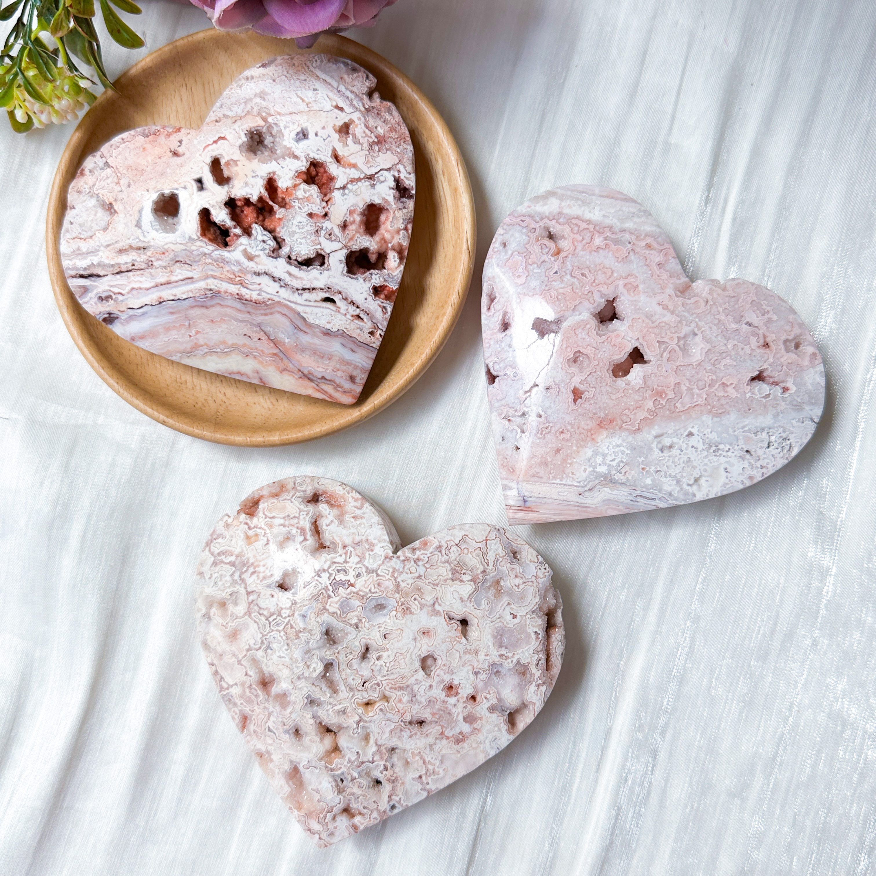 Crazy Lace Agate Puffy Heart