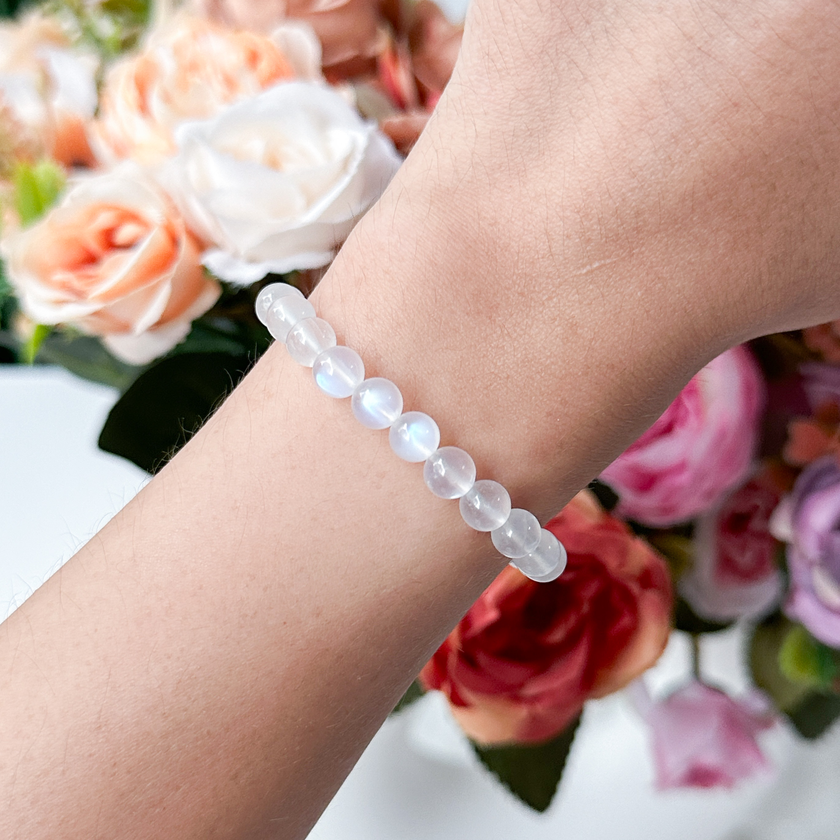 Rainbow Moonstone 6mm Bracelet