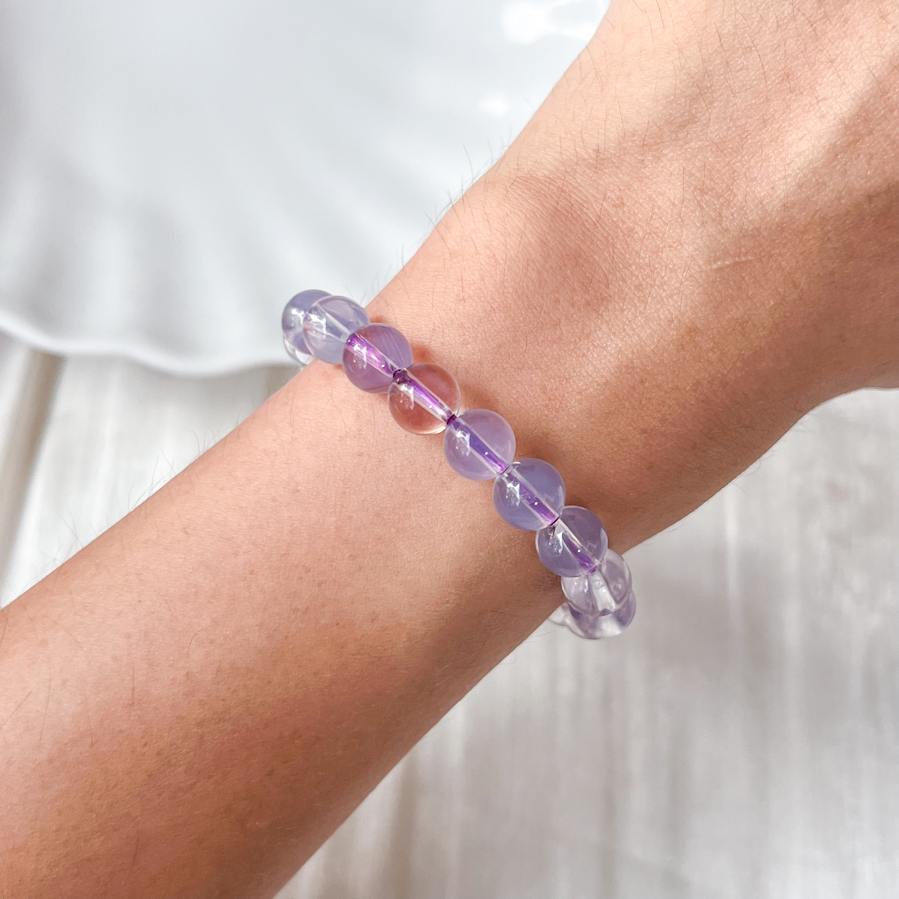Lavender Chalcedony 7+mm AAA Bracelet