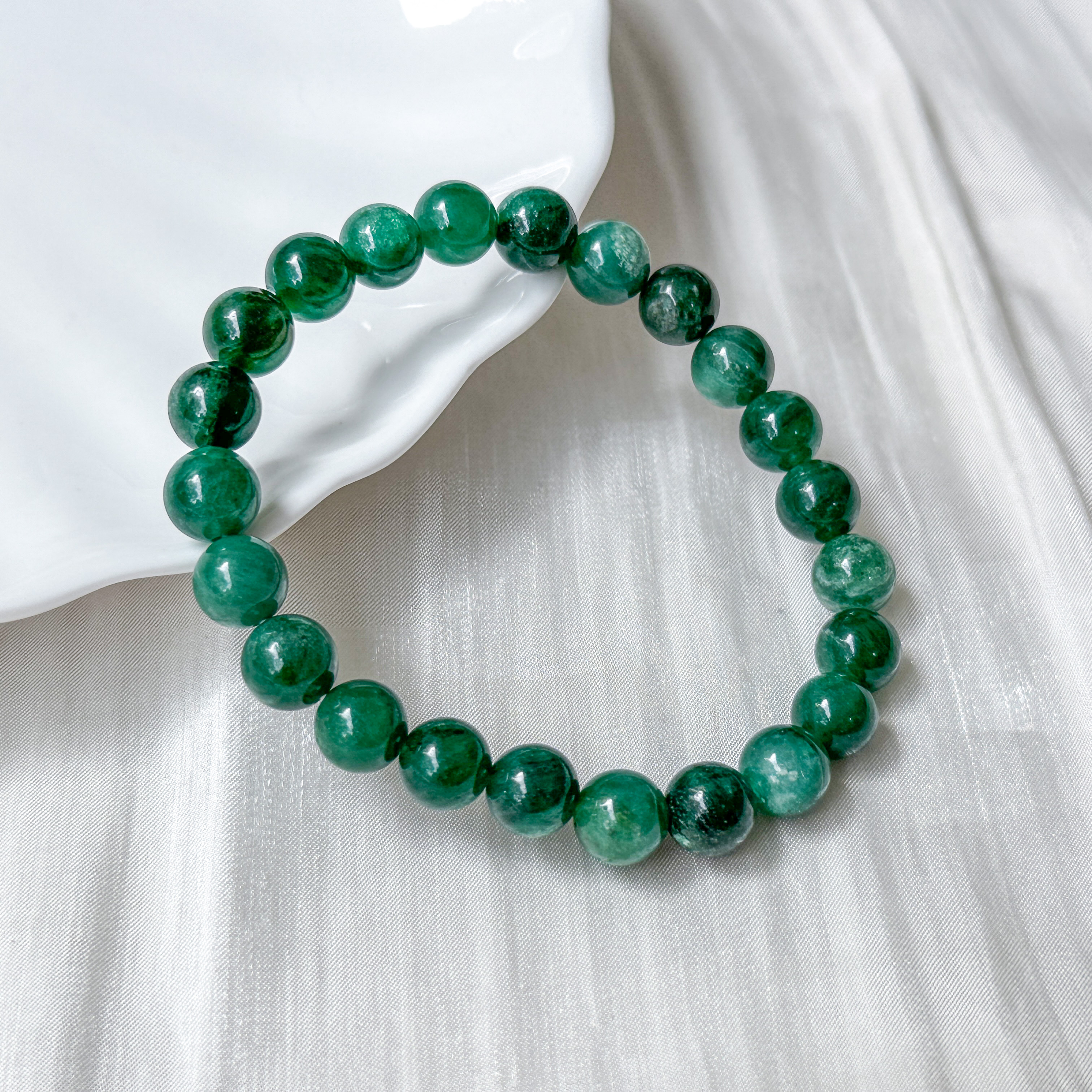 Green Mica 8+mm Bracelet