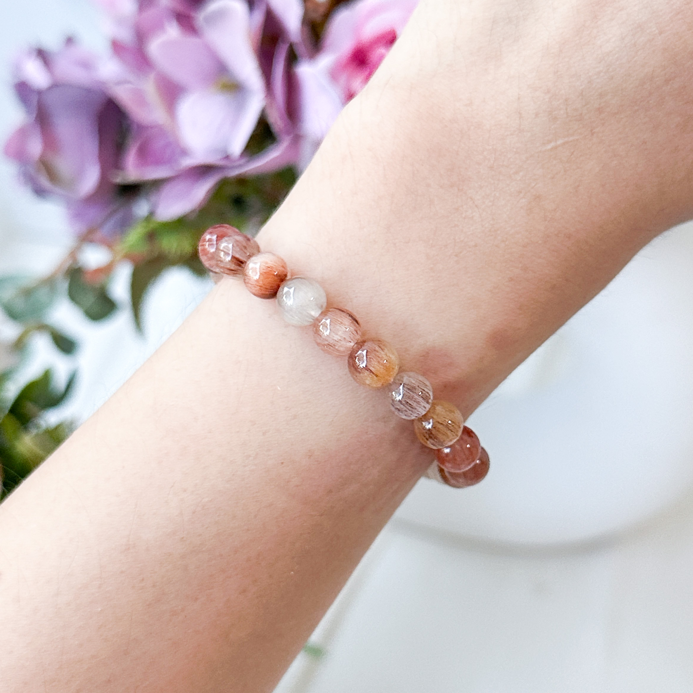 Red Rabbit Hair Rutilated Quartz 6mm Bracelet