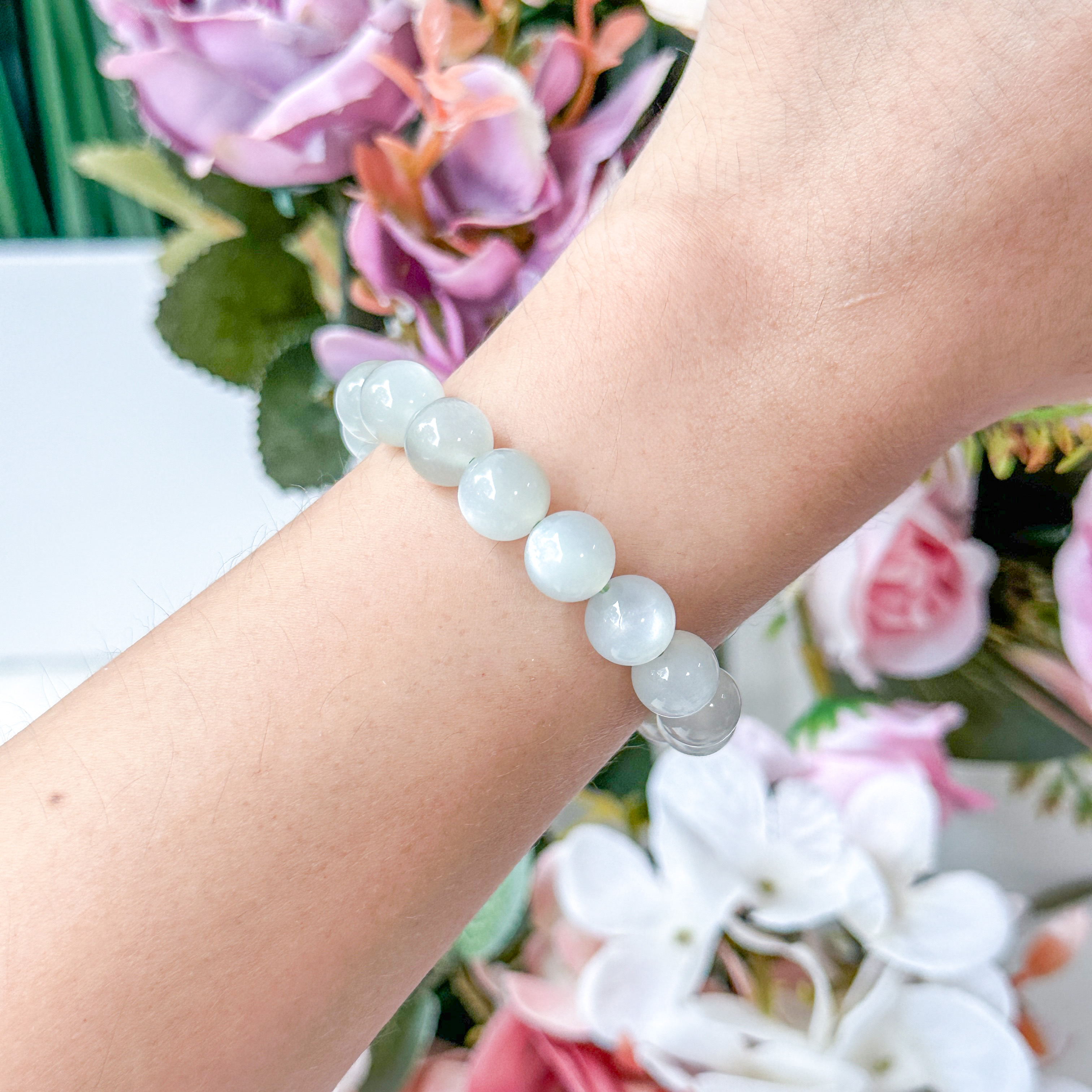 Grey Moonstone 10mm Bracelet