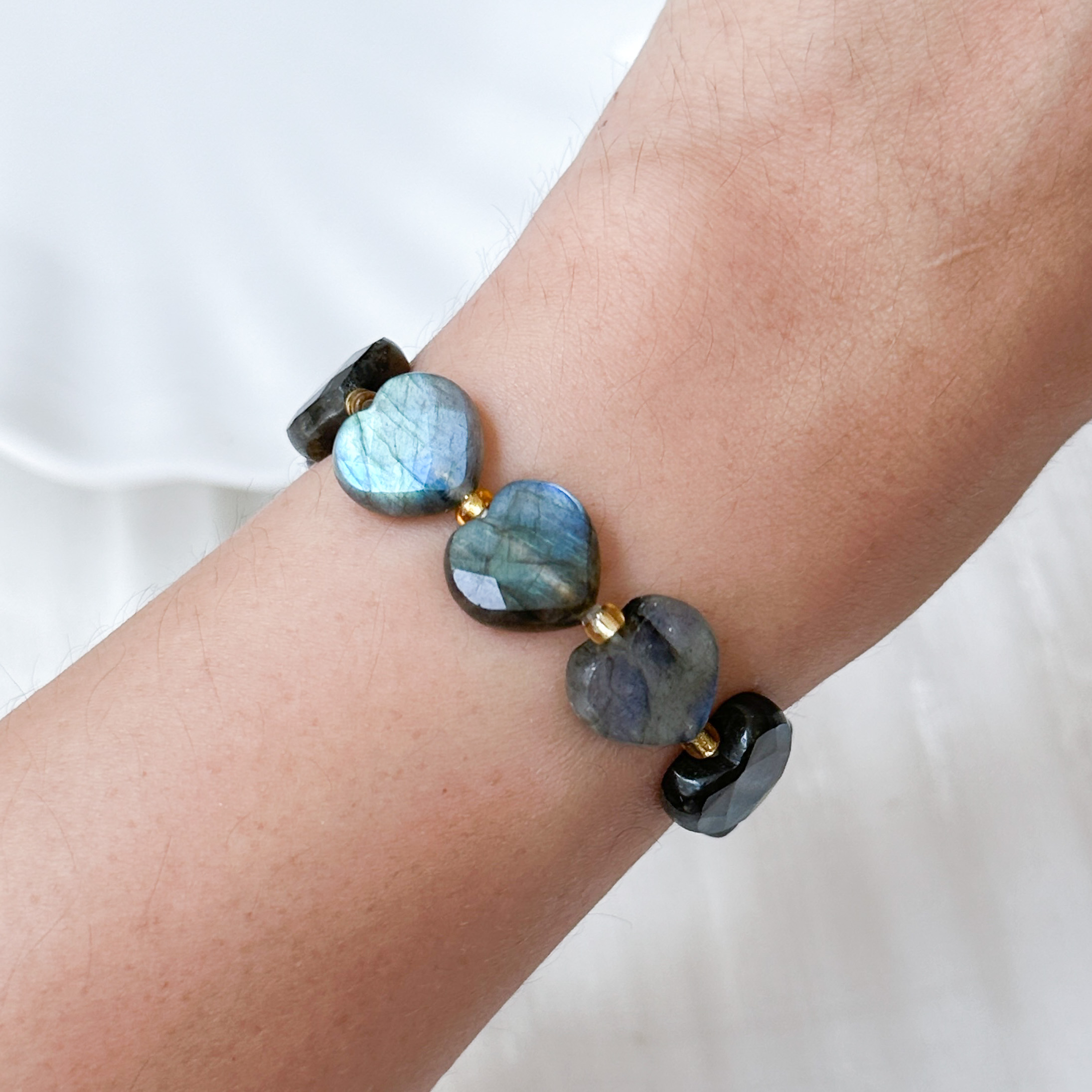 Labradorite Heart Bracelet