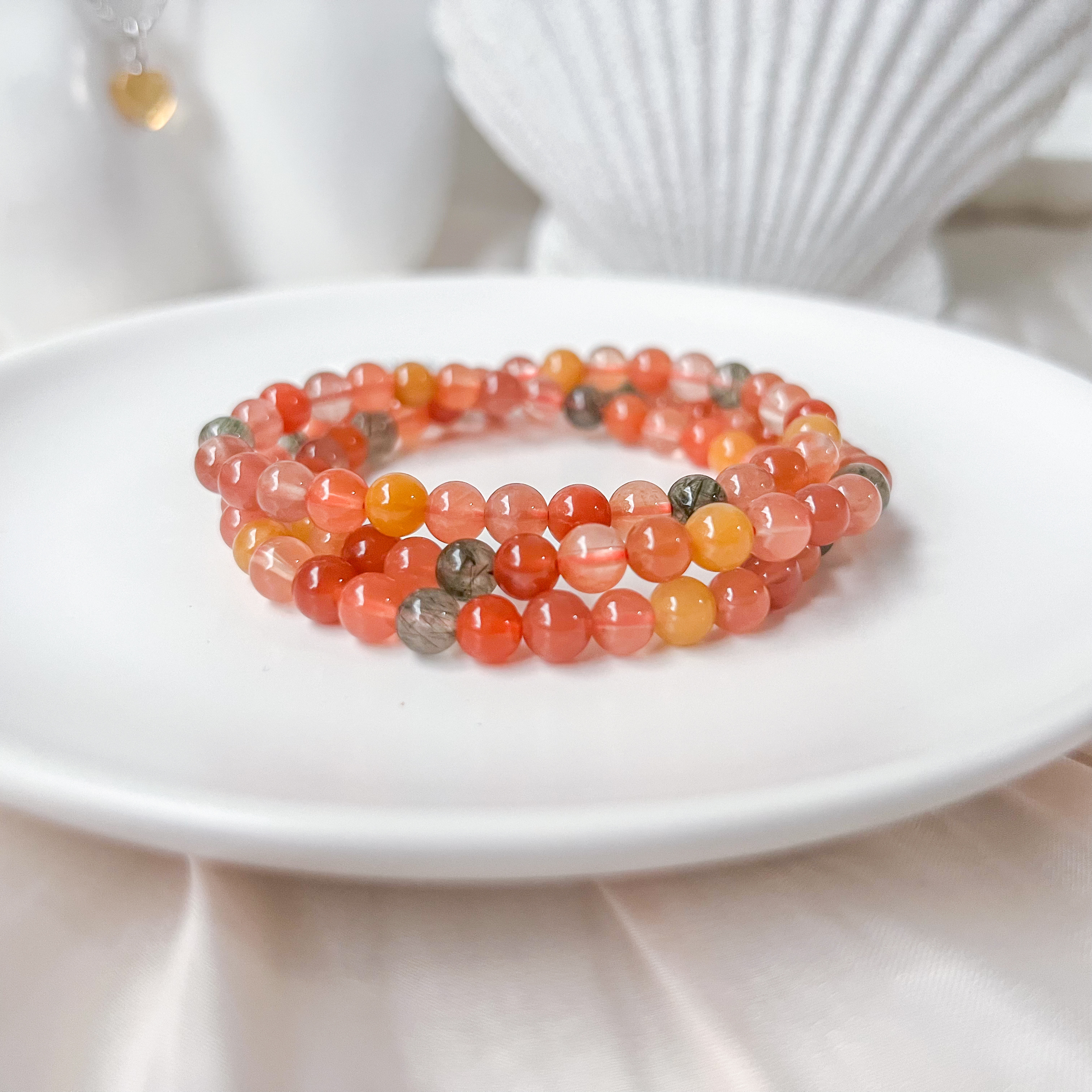 Rabbit Hair Rutilated Quartz Wrap Bracelet