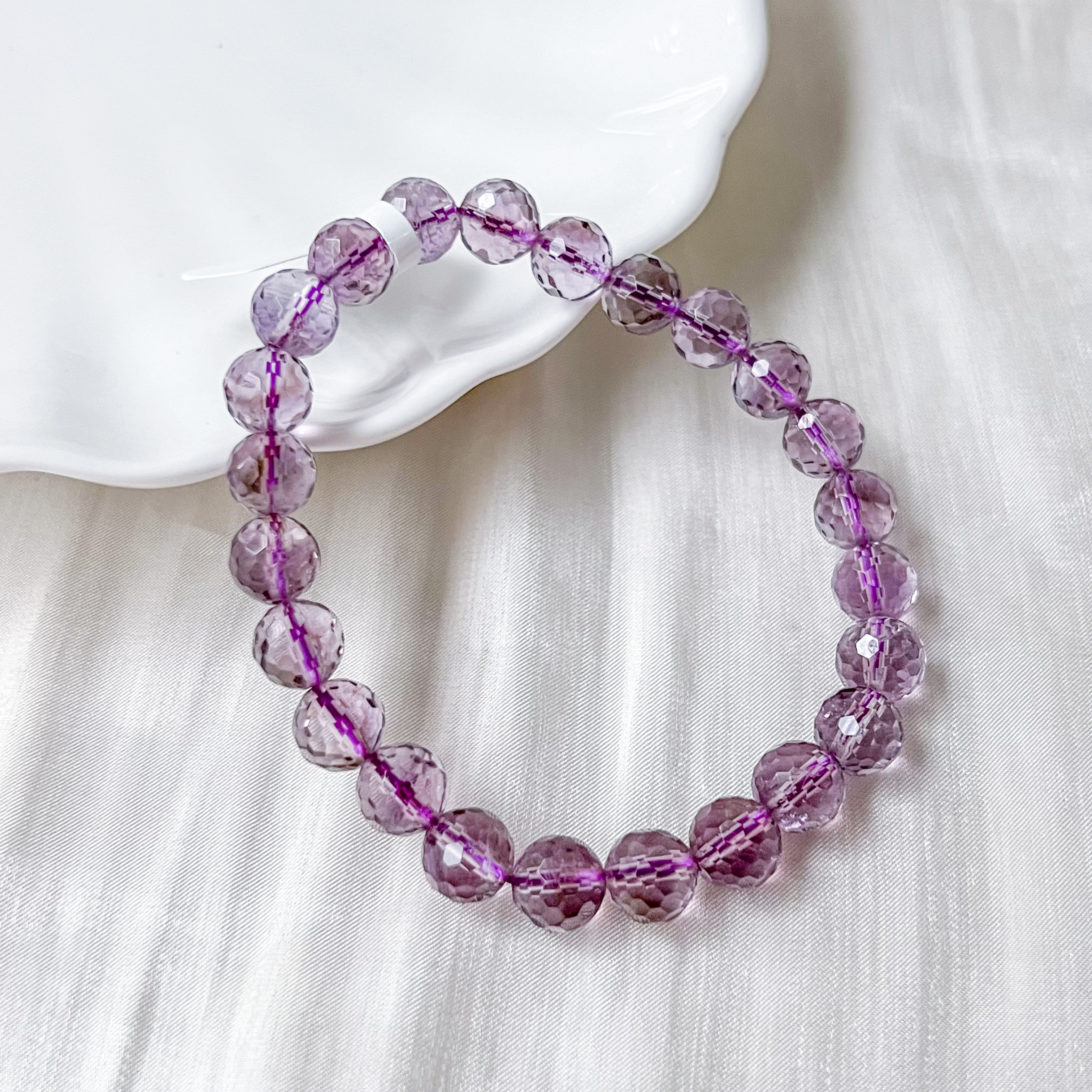 Rose Amethyst 8mm Cut Bracelet