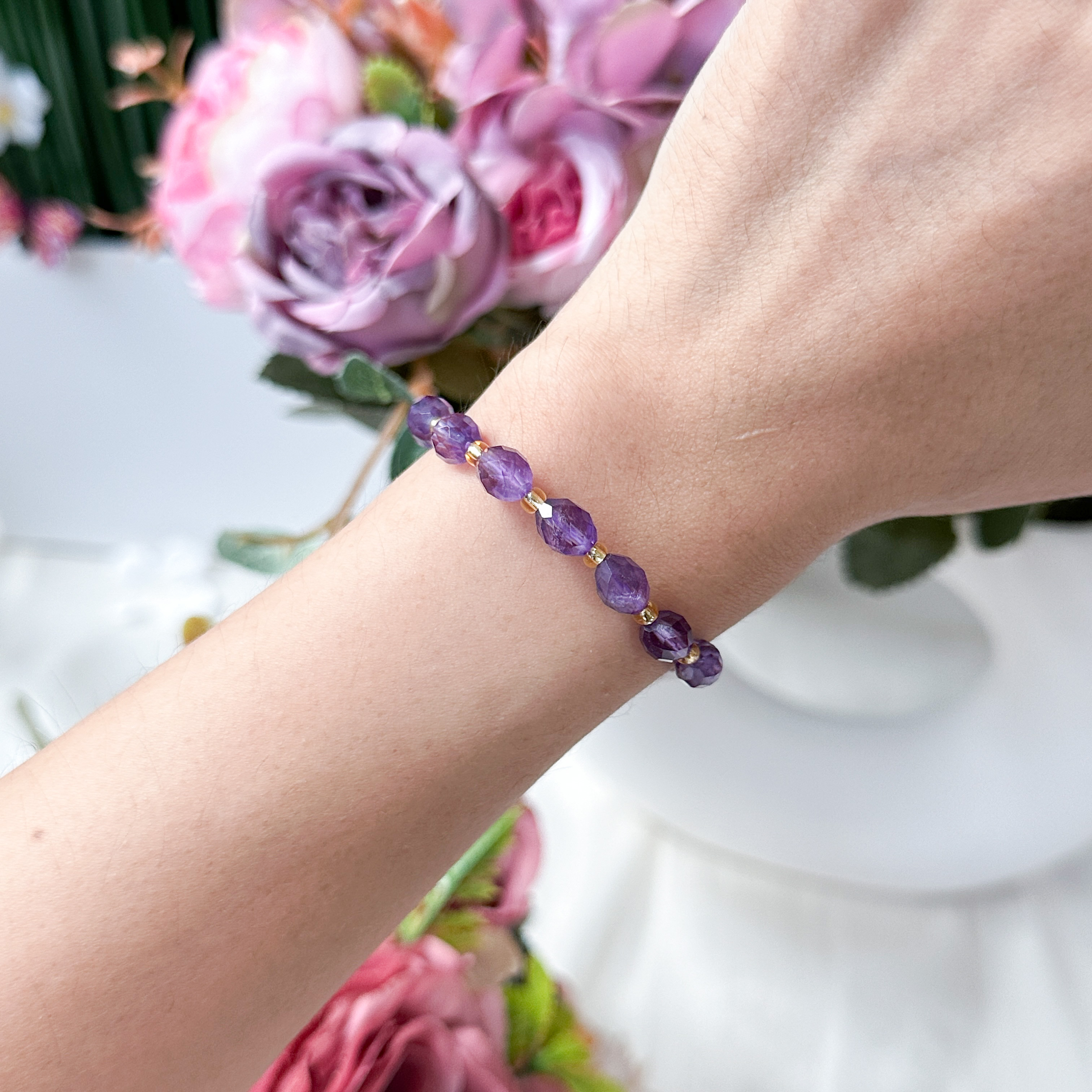 Amethyst Olive Cut Bracelet