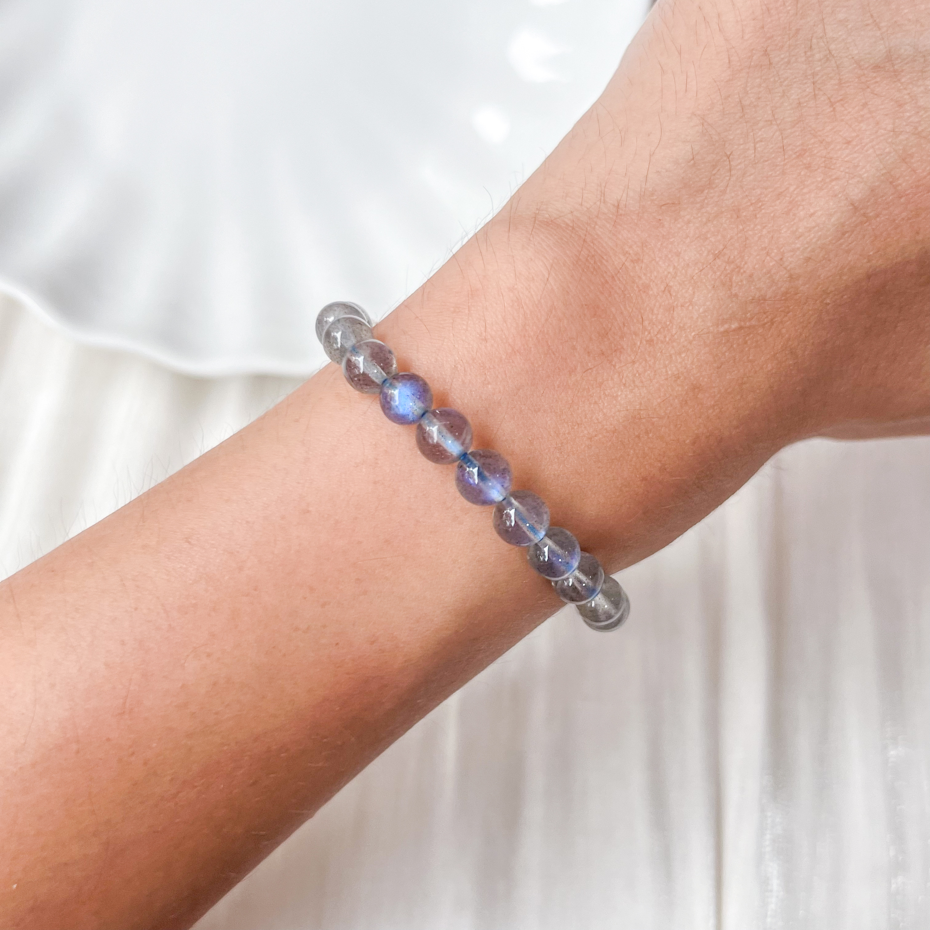 Blue Sheen Labradorite 6mm Bracelet