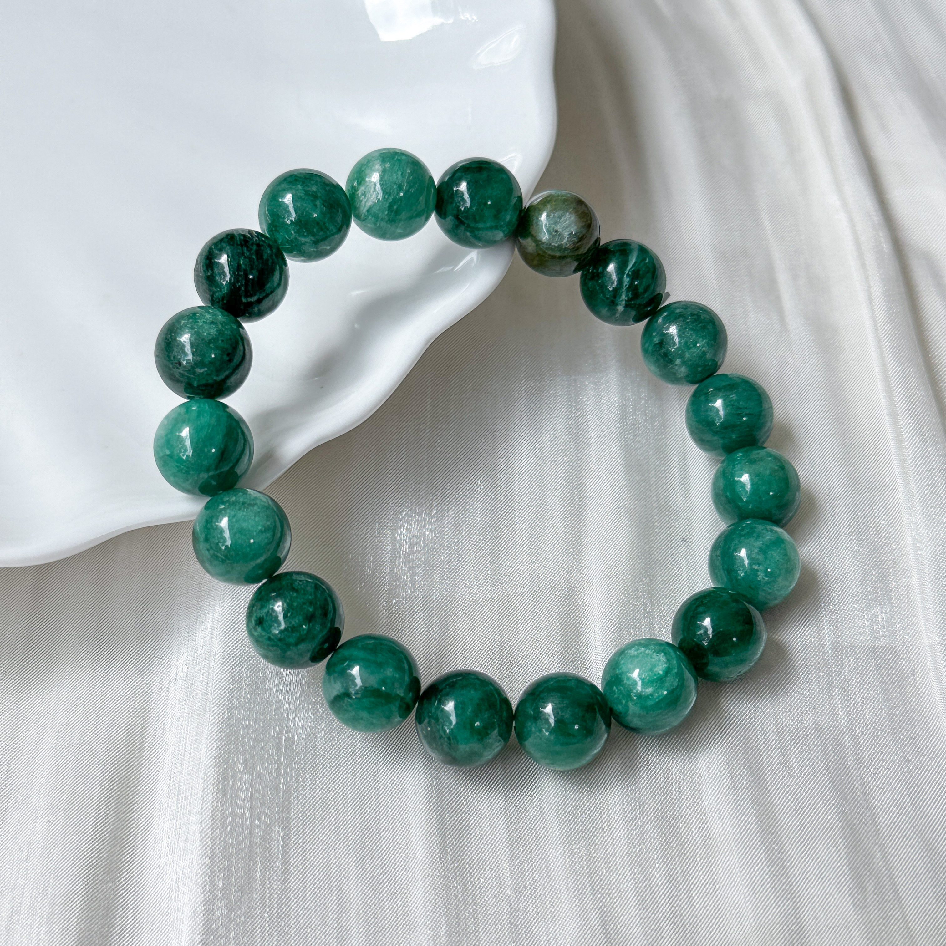 Green Mica 10mm Bracelet