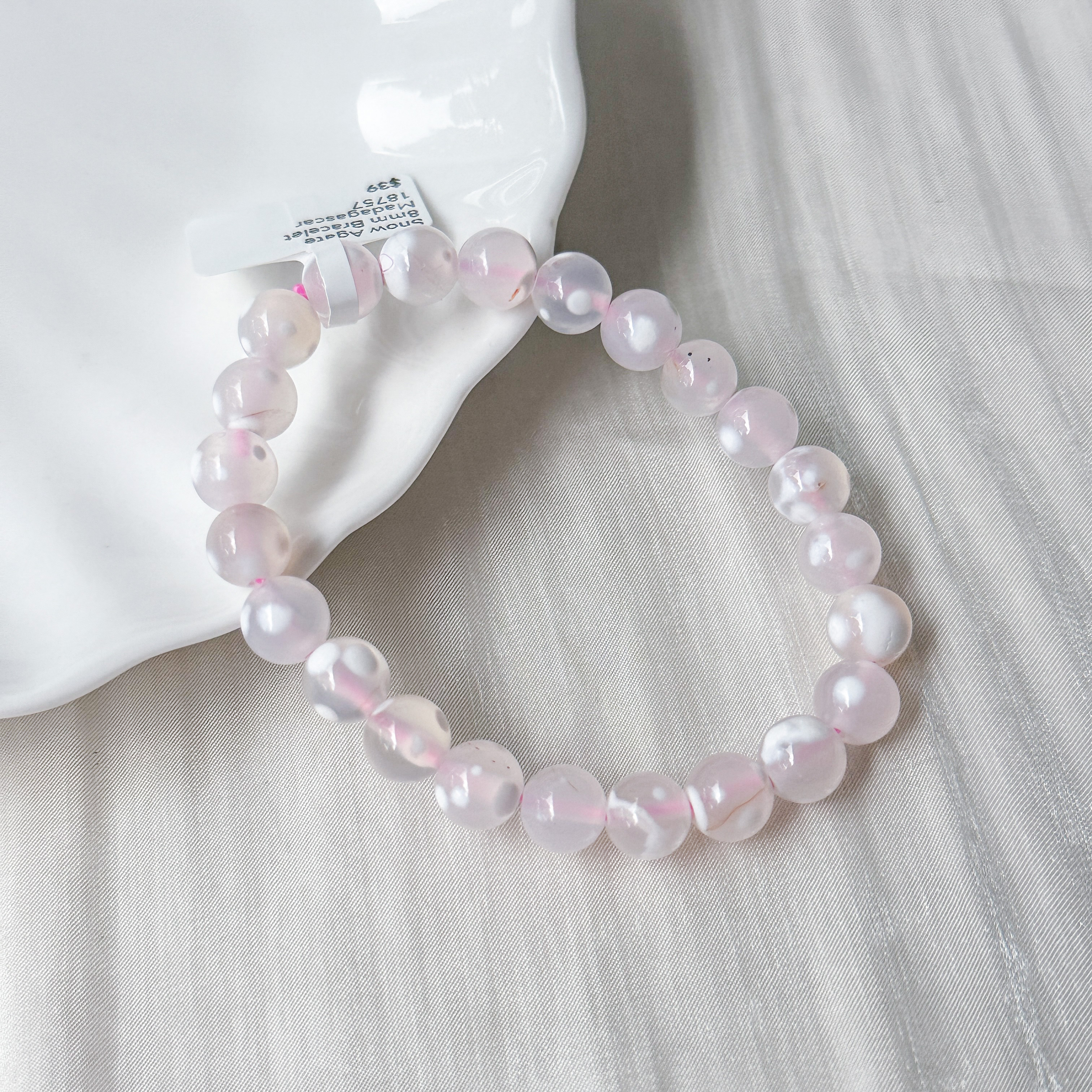 Snow Agate 8mm Bracelet