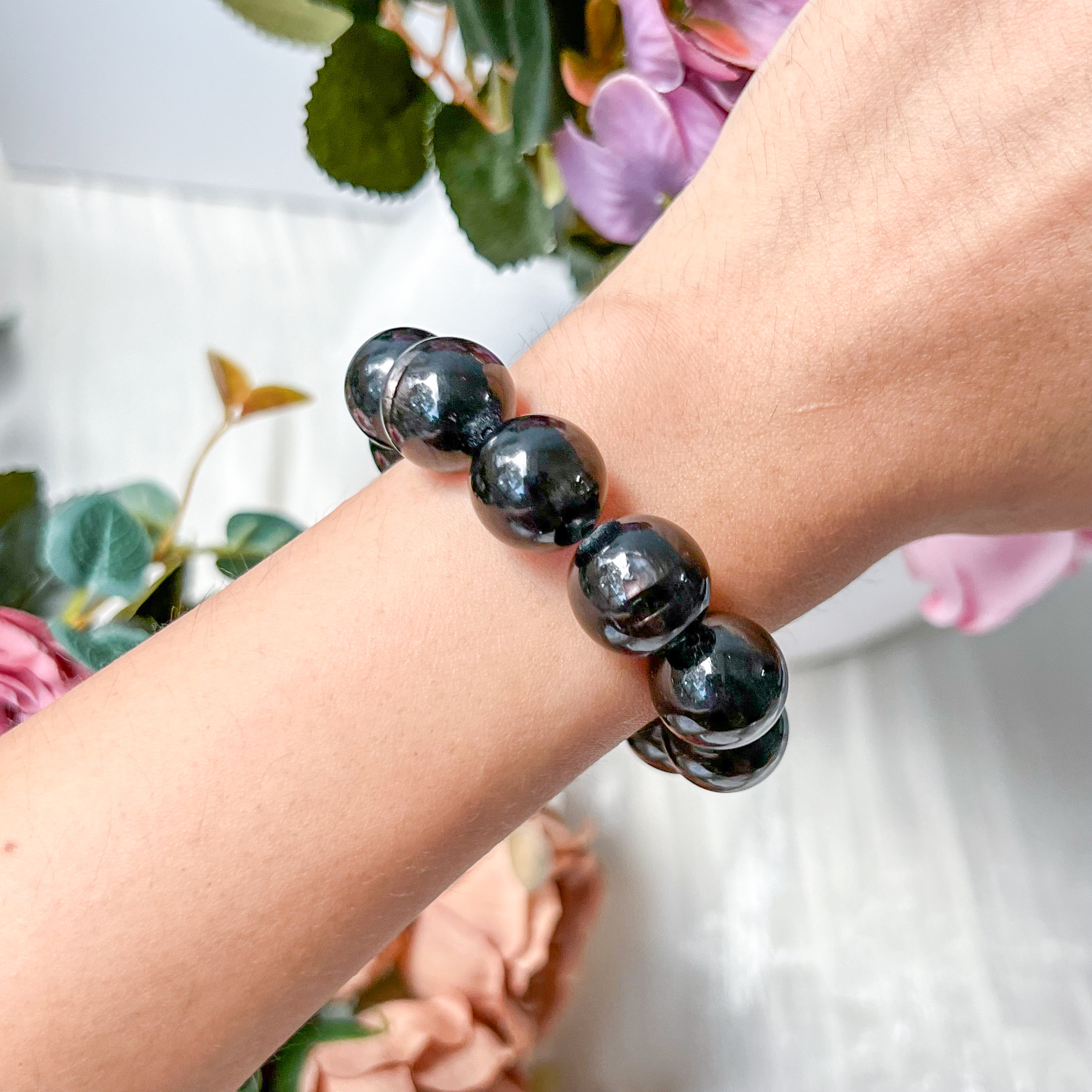 Hypersthene 14.5mm Round Bracelet 