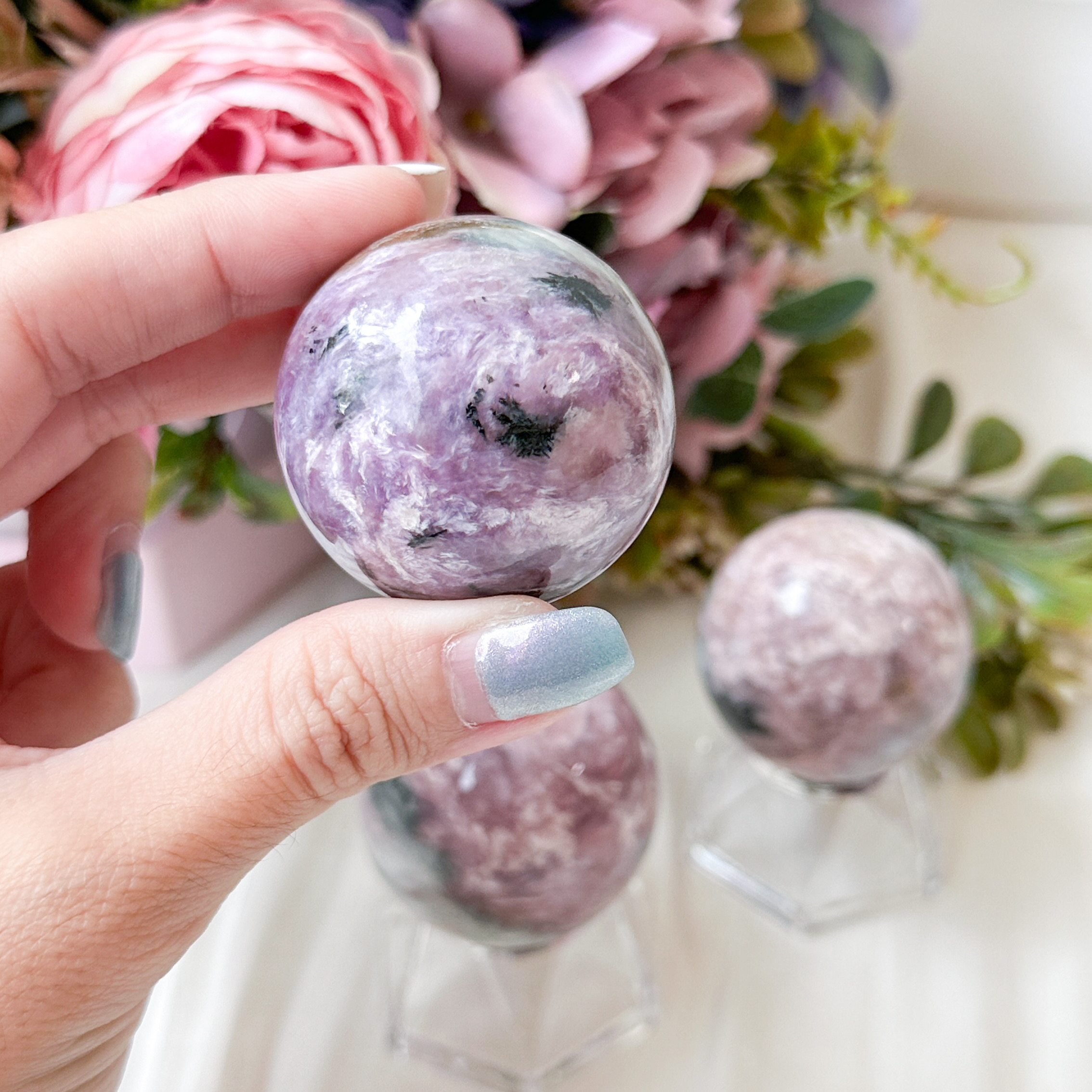 専用ページ チャロアイト スフェア40mmΦ ピンクチャロアイトスフィア丸