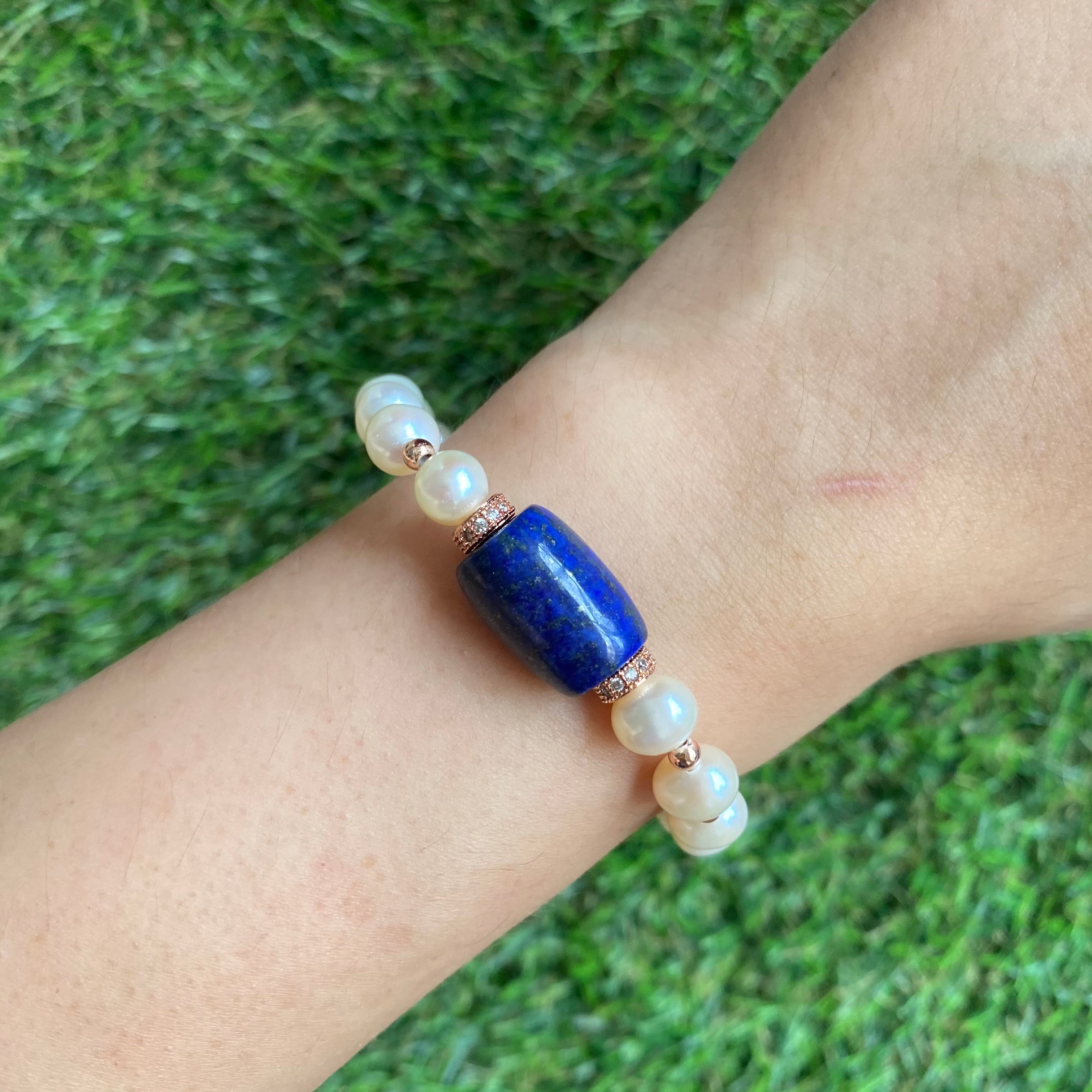 Bedazzled Lapis Lazuli Bracelet