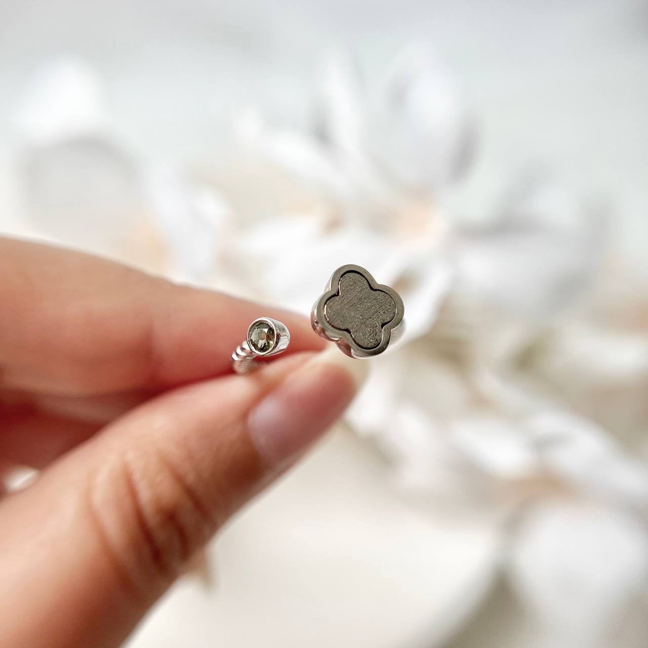 Iron Nickel Meteorite W Moldavite Ring