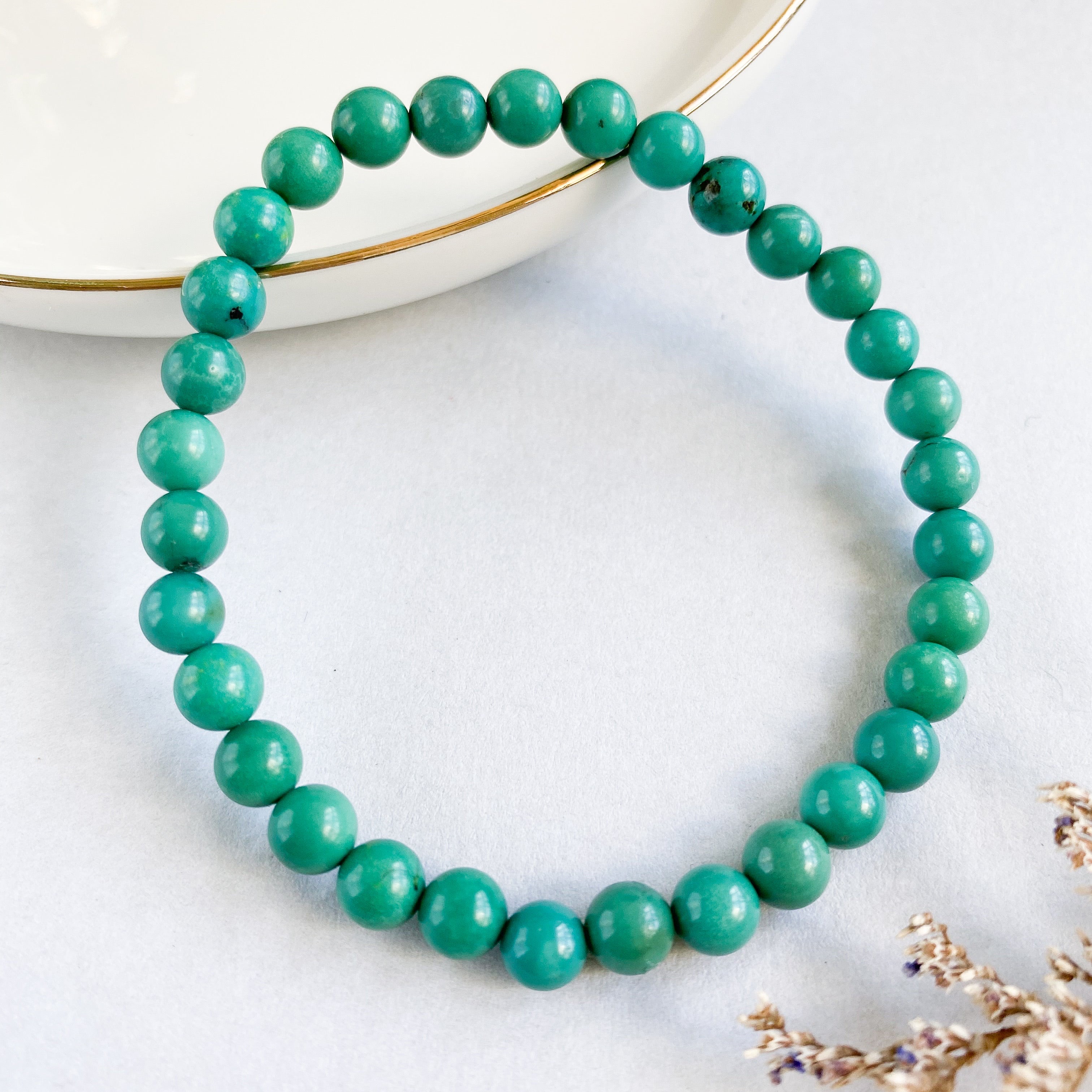 Turquoise 6mm Round Bracelet