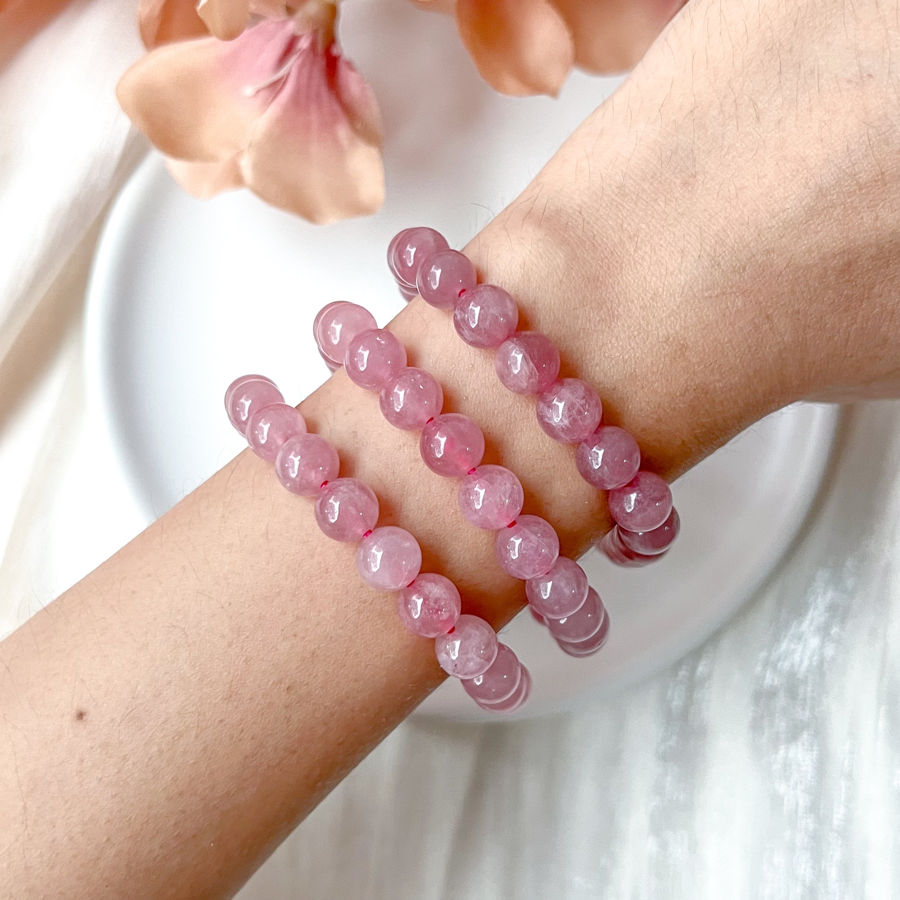 Lavender Rose Quartz 8mm AAA Bracelet