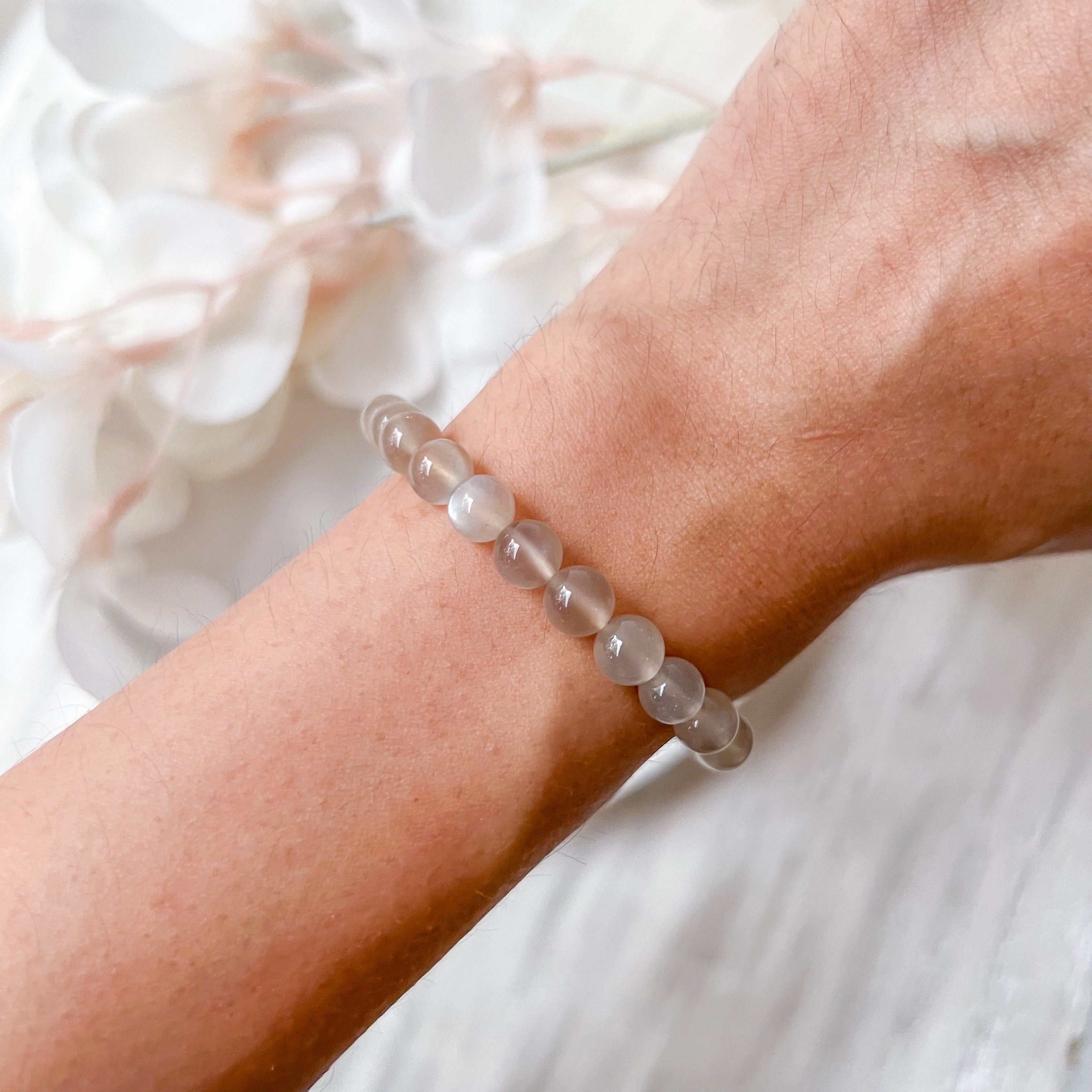 Grey Moonstone 6mm Bracelet