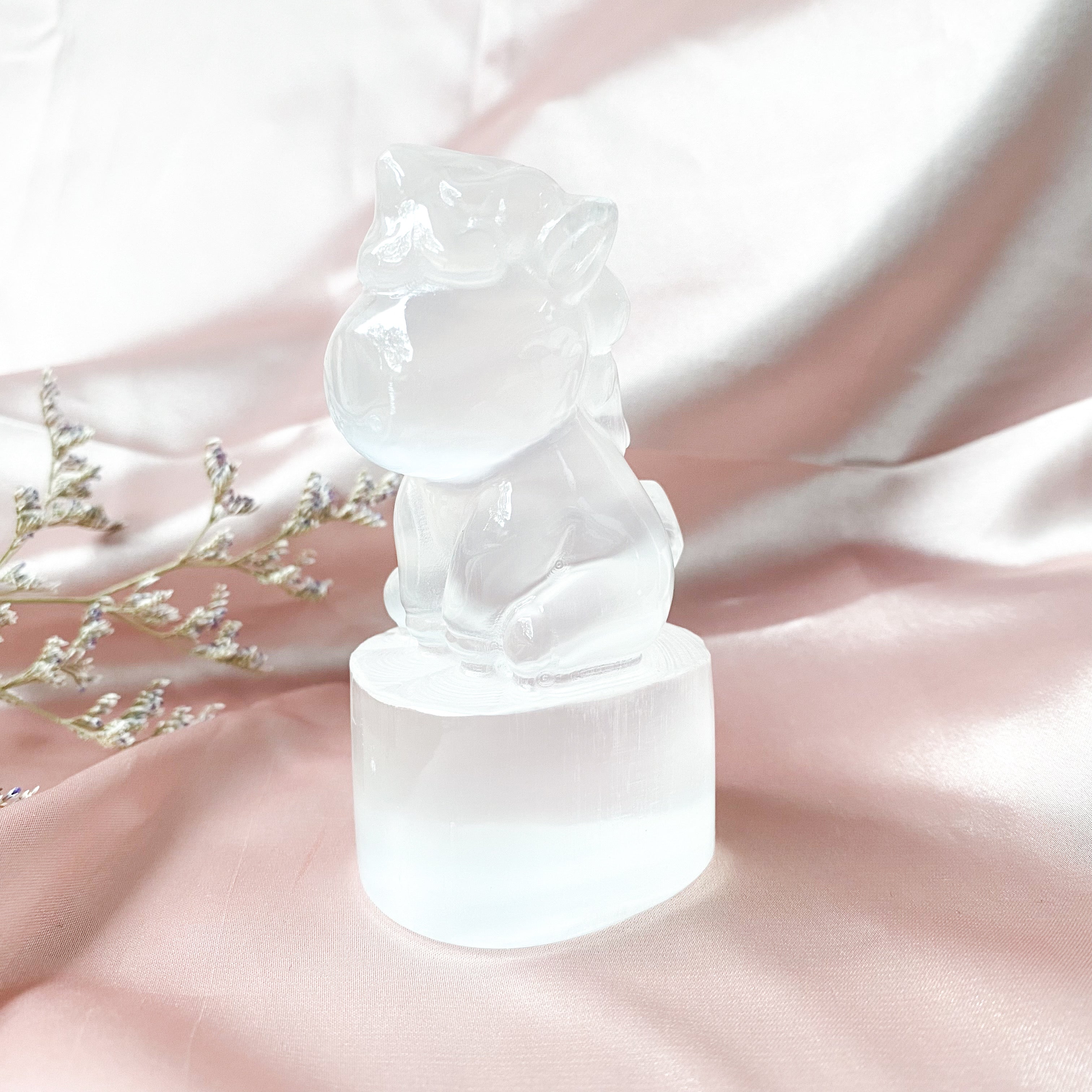 Selenite Unicorn Carving