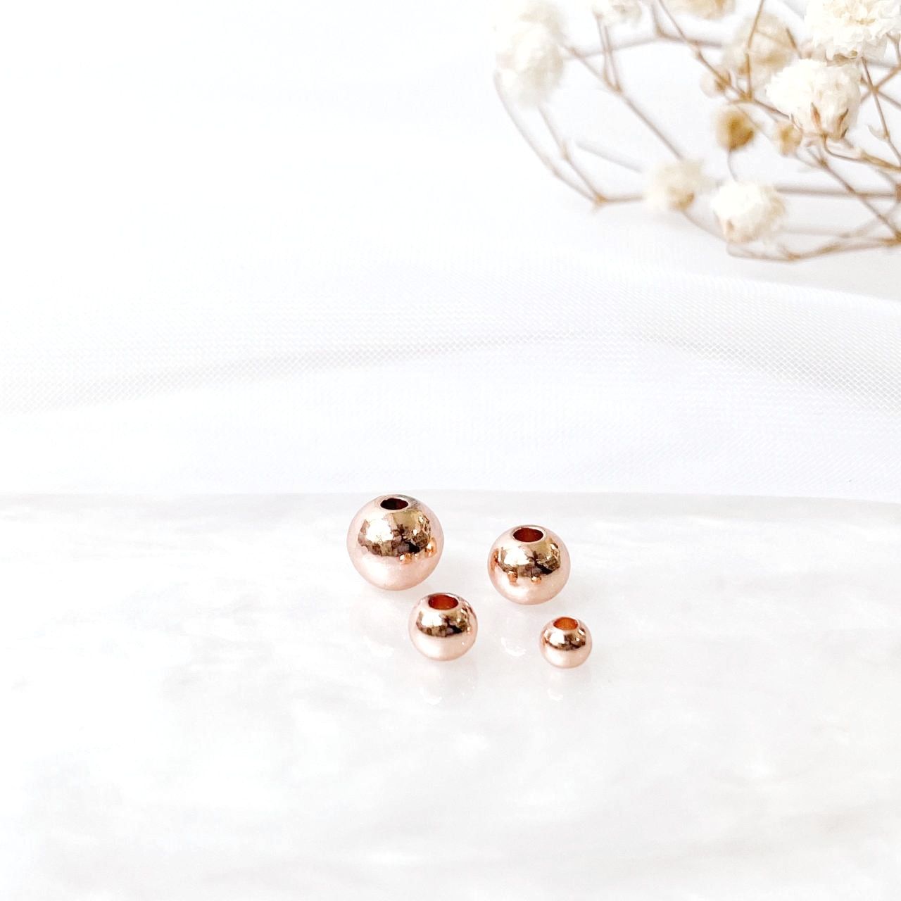 4mm Rose Gold Plain Ball (10pcs)