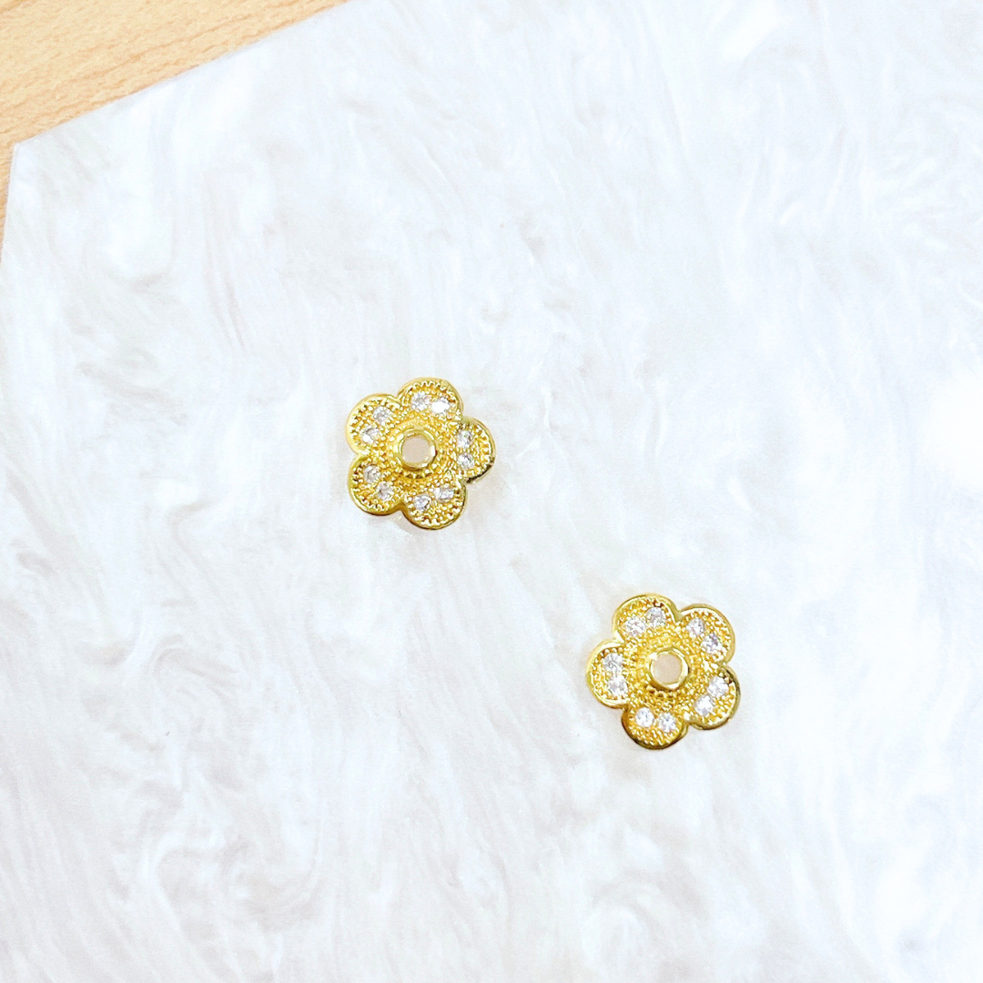 8mm Gold Blossom Bead Cap (1pc)