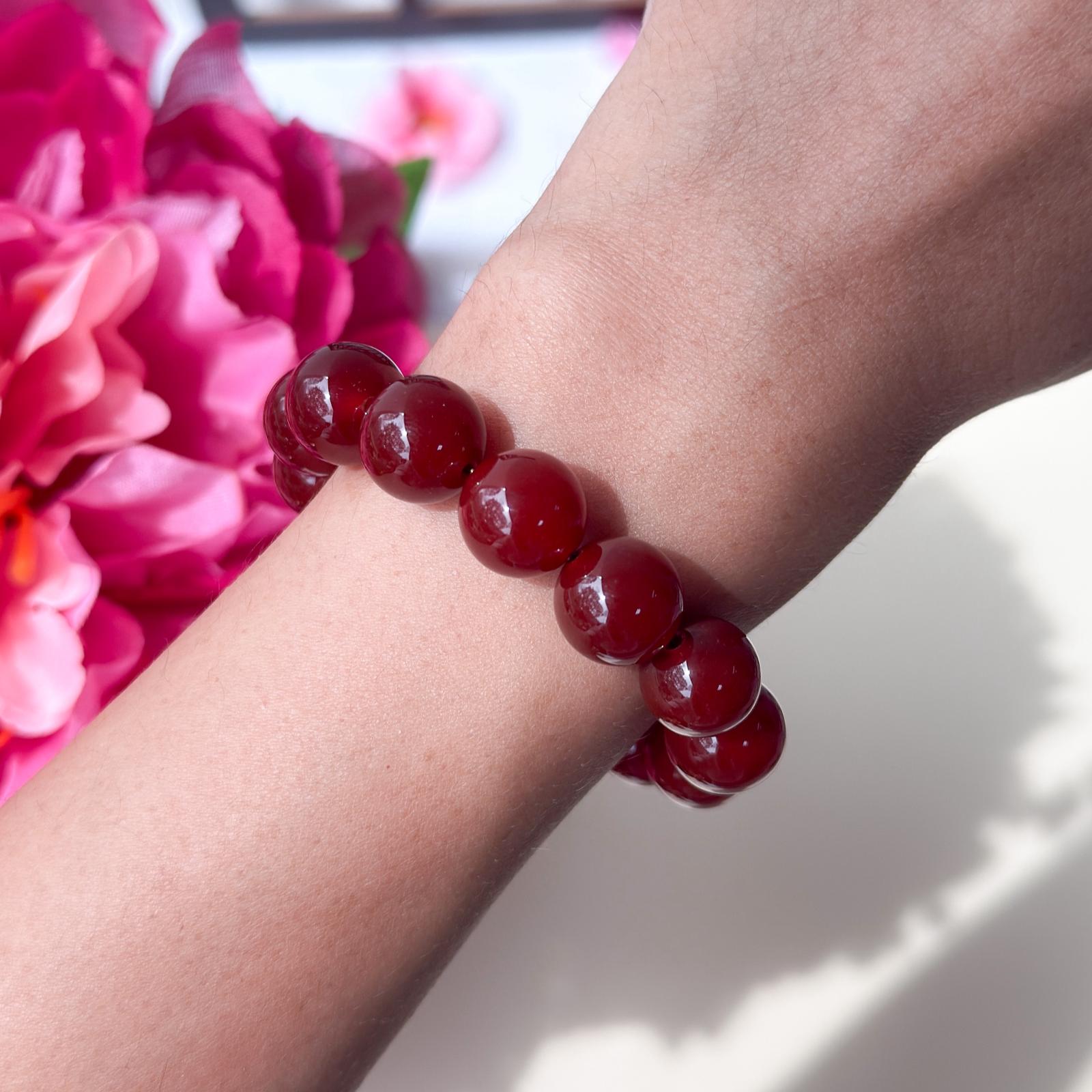 Red Agate 12mm Bracelet