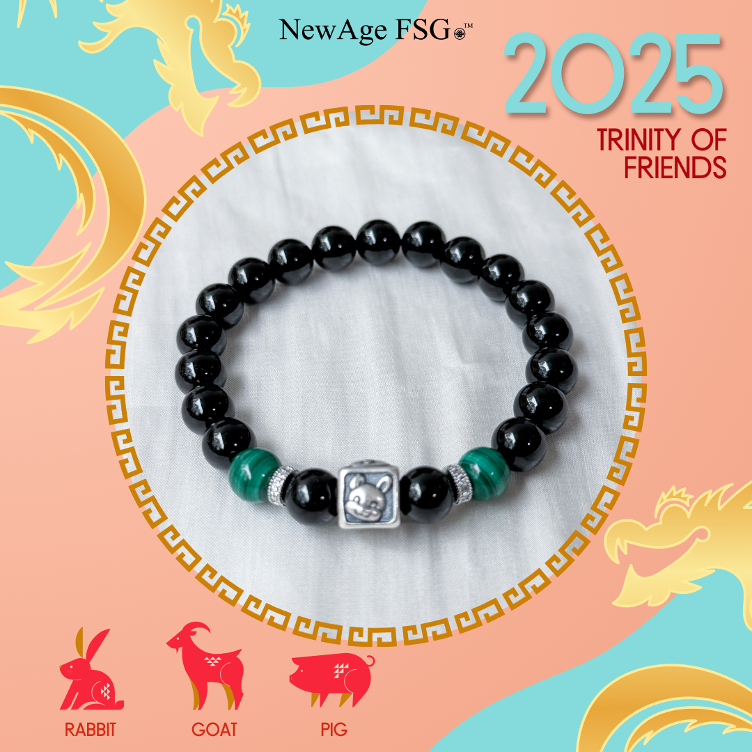 2025 Trinity Zodiac Bracelet: Rabbit, Goat, Pig