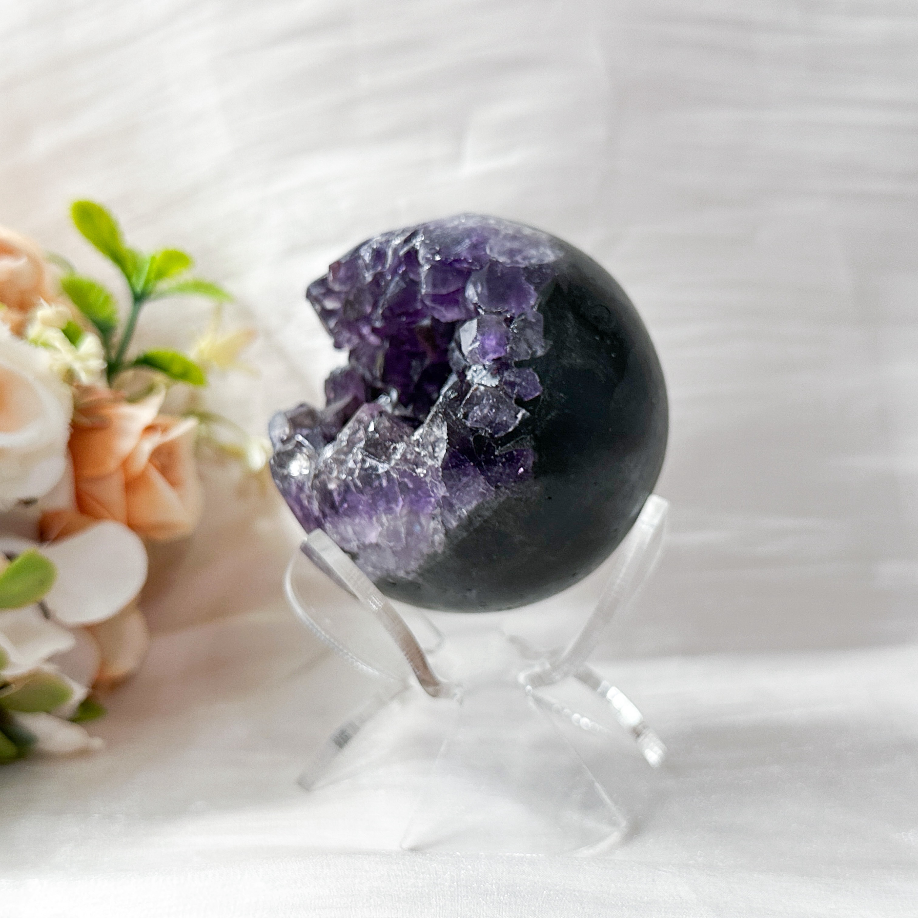 Amethyst Raw Sphere w Sphere Stand